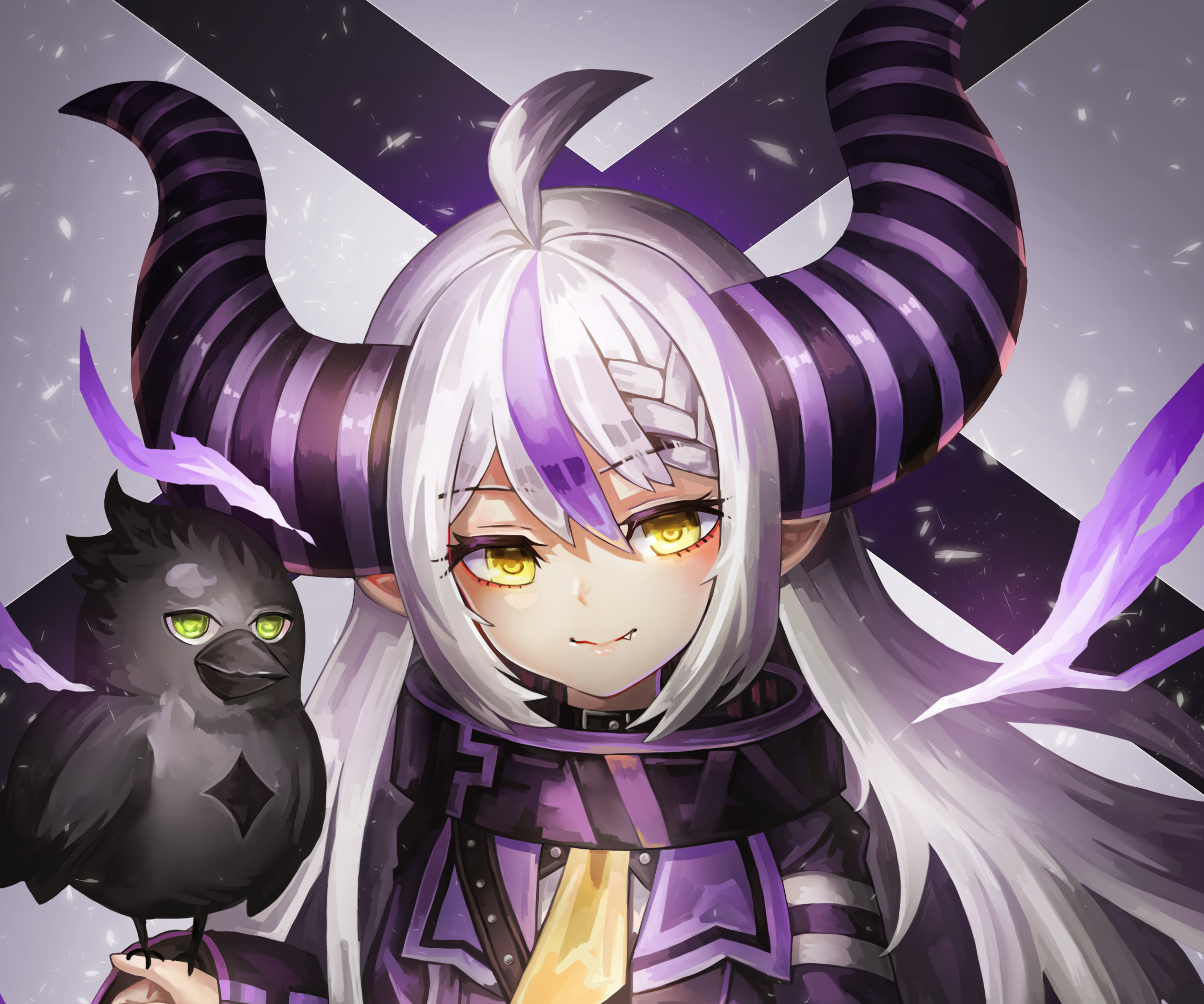 La+ Darknesss from Hololive with a bird HD Wallpaper