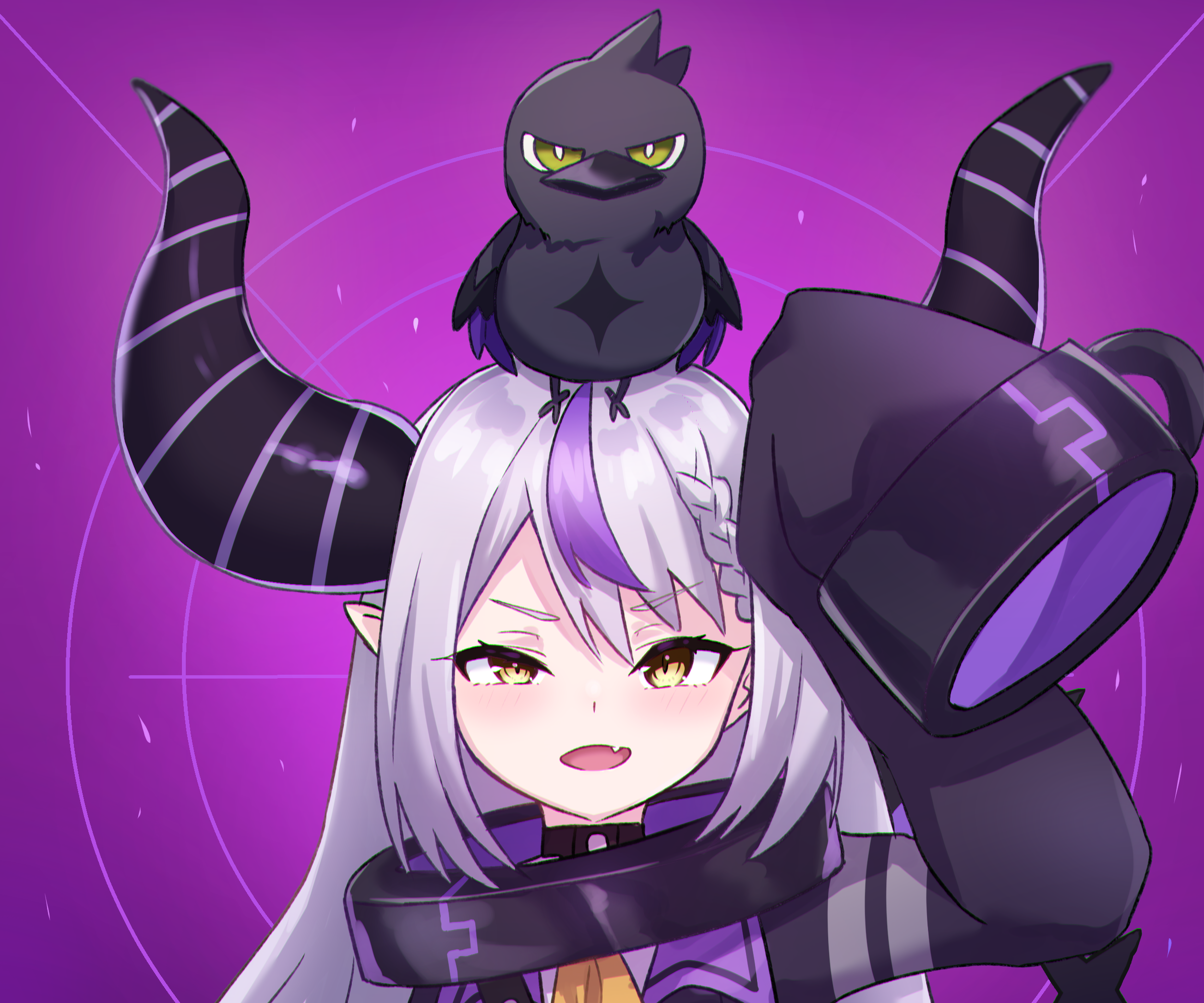 La+ Darknesss from Hololive with a crow HD Wallpaper