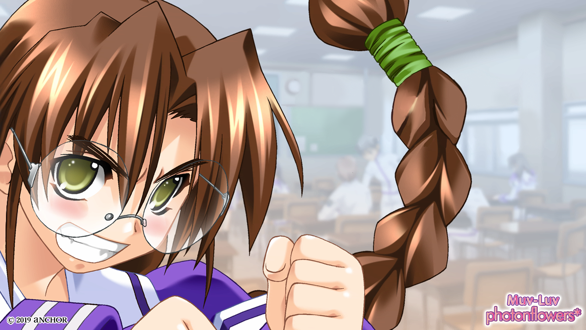 Muv-Luv photonflowers: Character with Glasses and Braided Hair HD Wallpaper