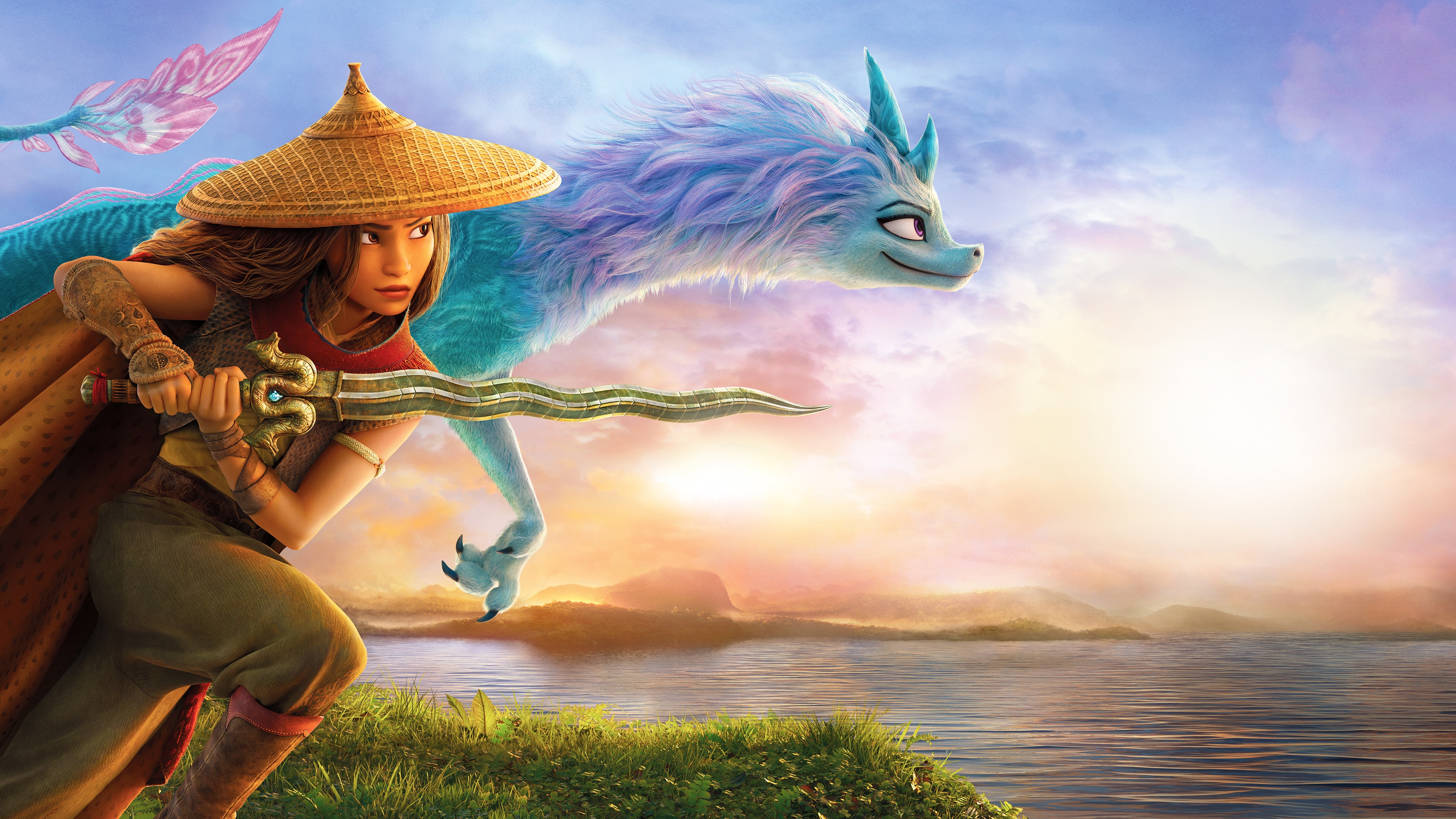 Raya and Sisu from Raya and the Last Dragon 4K HD Wallpaper