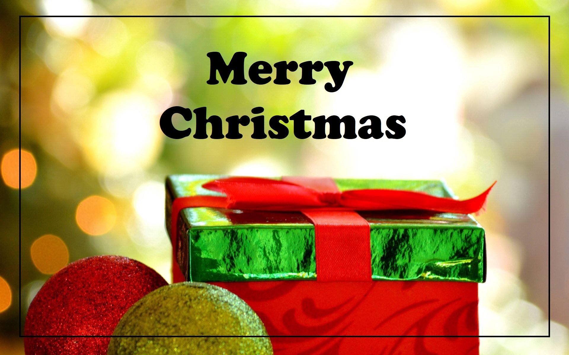 Merry Christmas Gift and Ornaments HD Wallpaper
