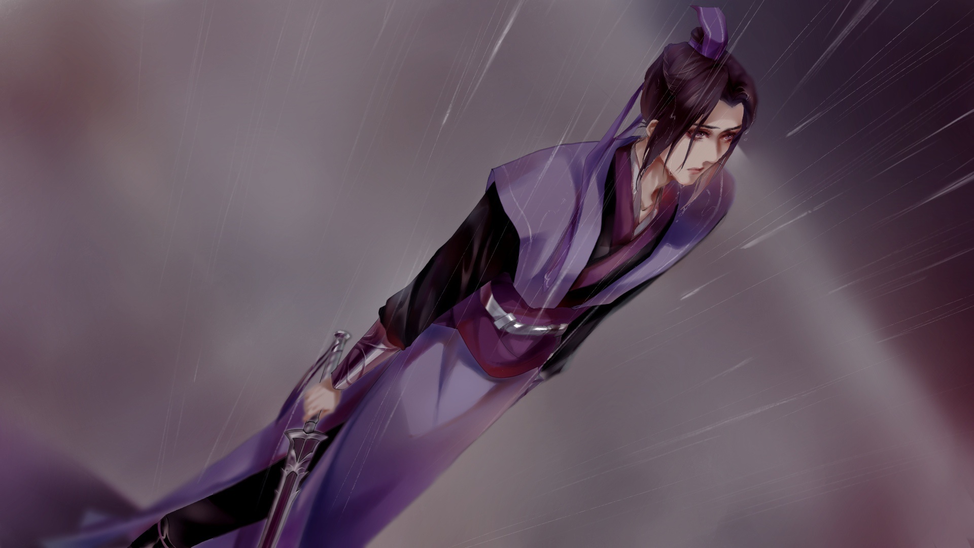 Jiang Cheng from Mo Dao Zu Shi in the rain HD Wallpaper