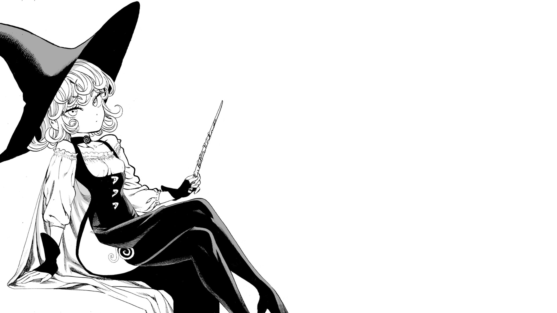 Tatsumaki from One-Punch Man as a witch HD Wallpaper