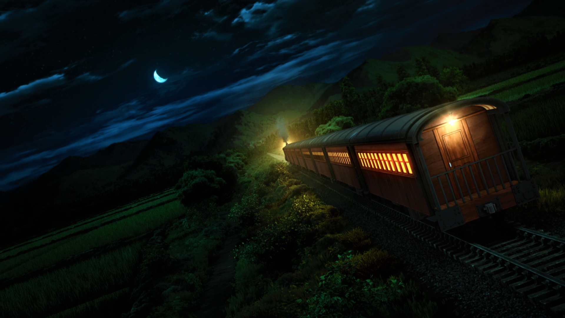 Demon Slayer Mugen Train at Night HD Wallpaper