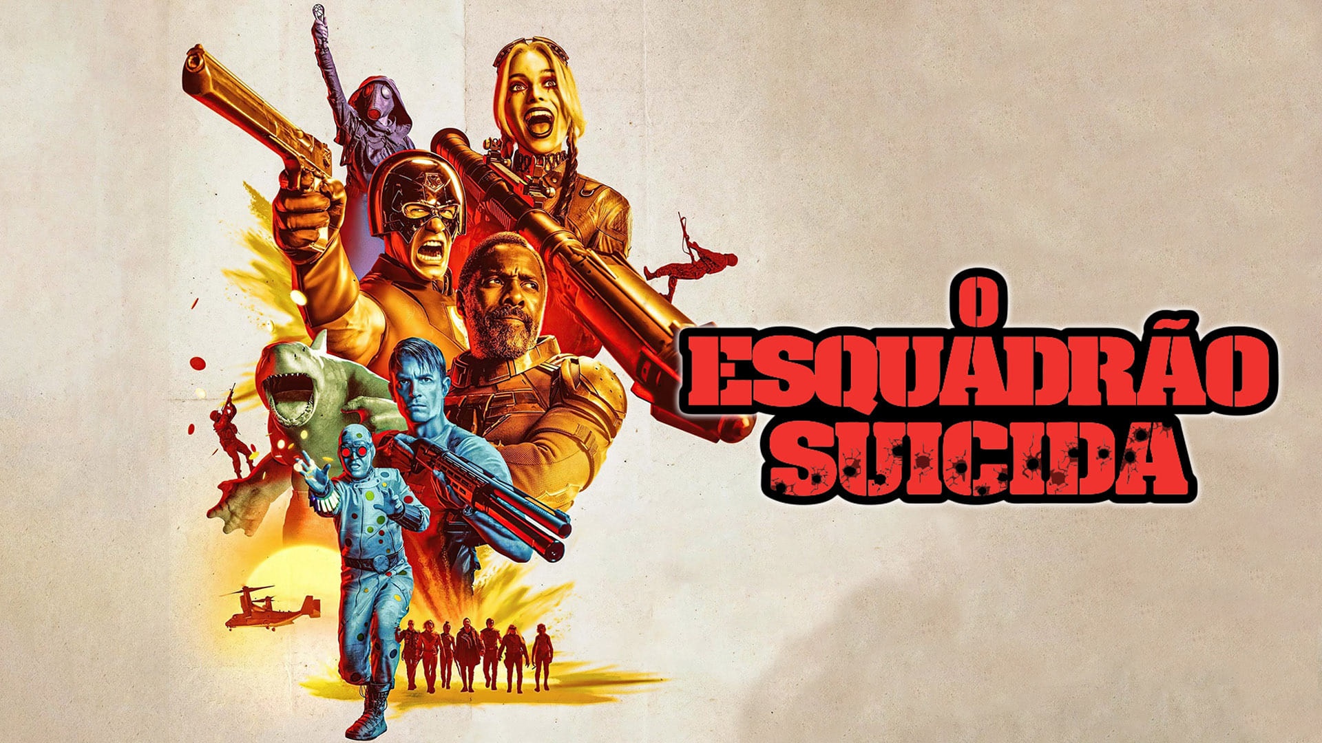 The Suicide Squad characters with movie title HD Wallpaper