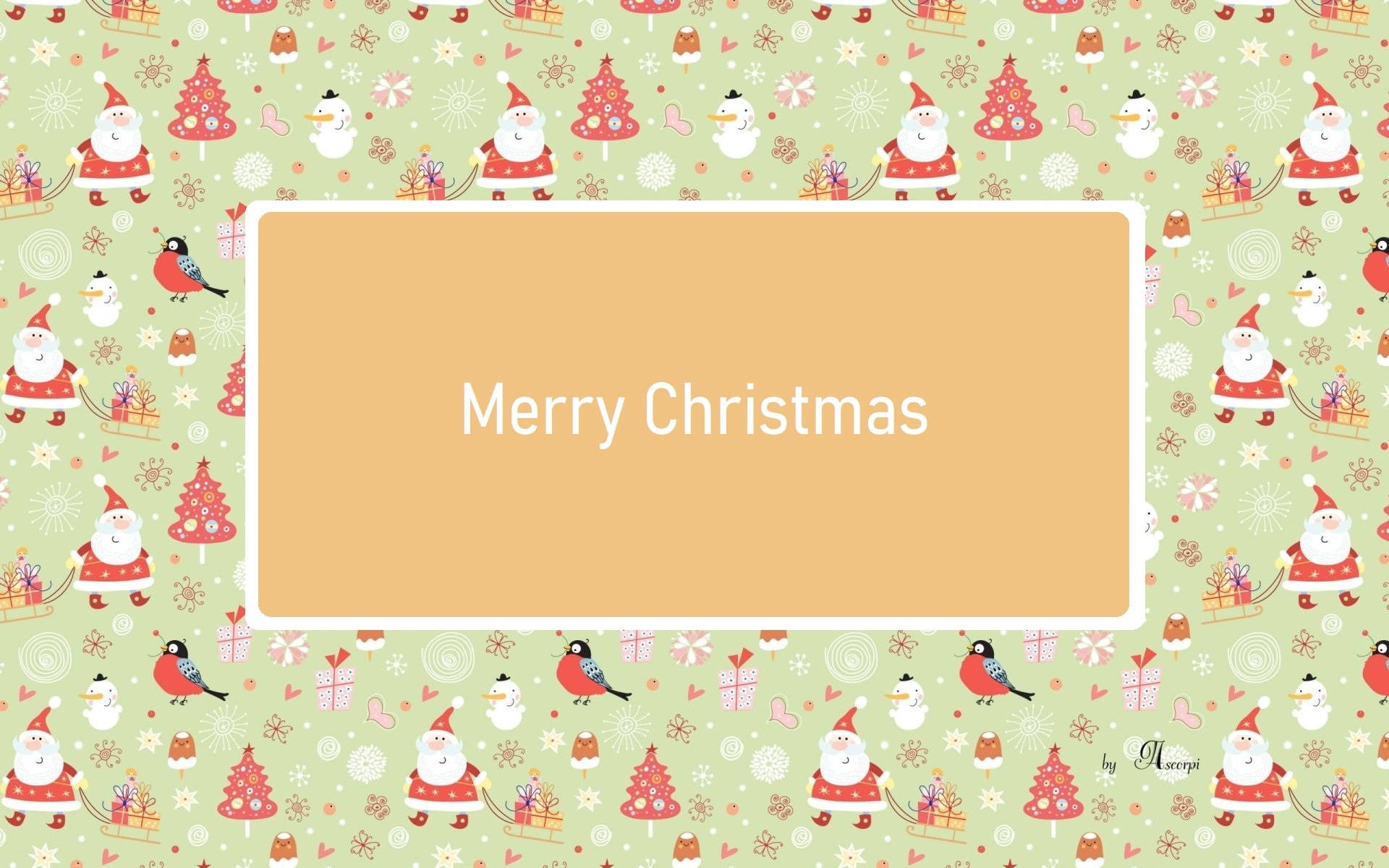 Merry Christmas greeting with festive pattern HD Wallpaper