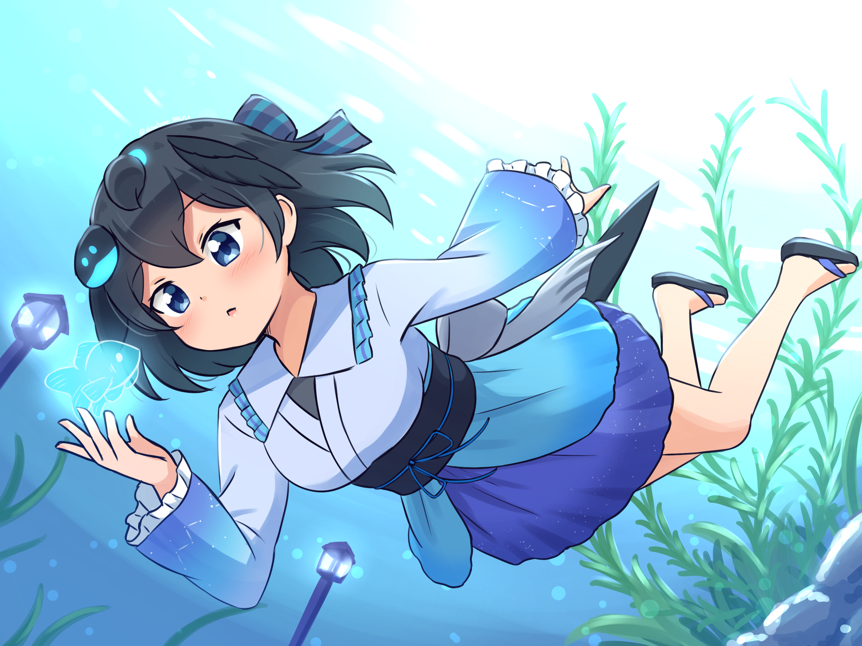 Greater Lophorina from Kemono Friends underwater HD Wallpaper