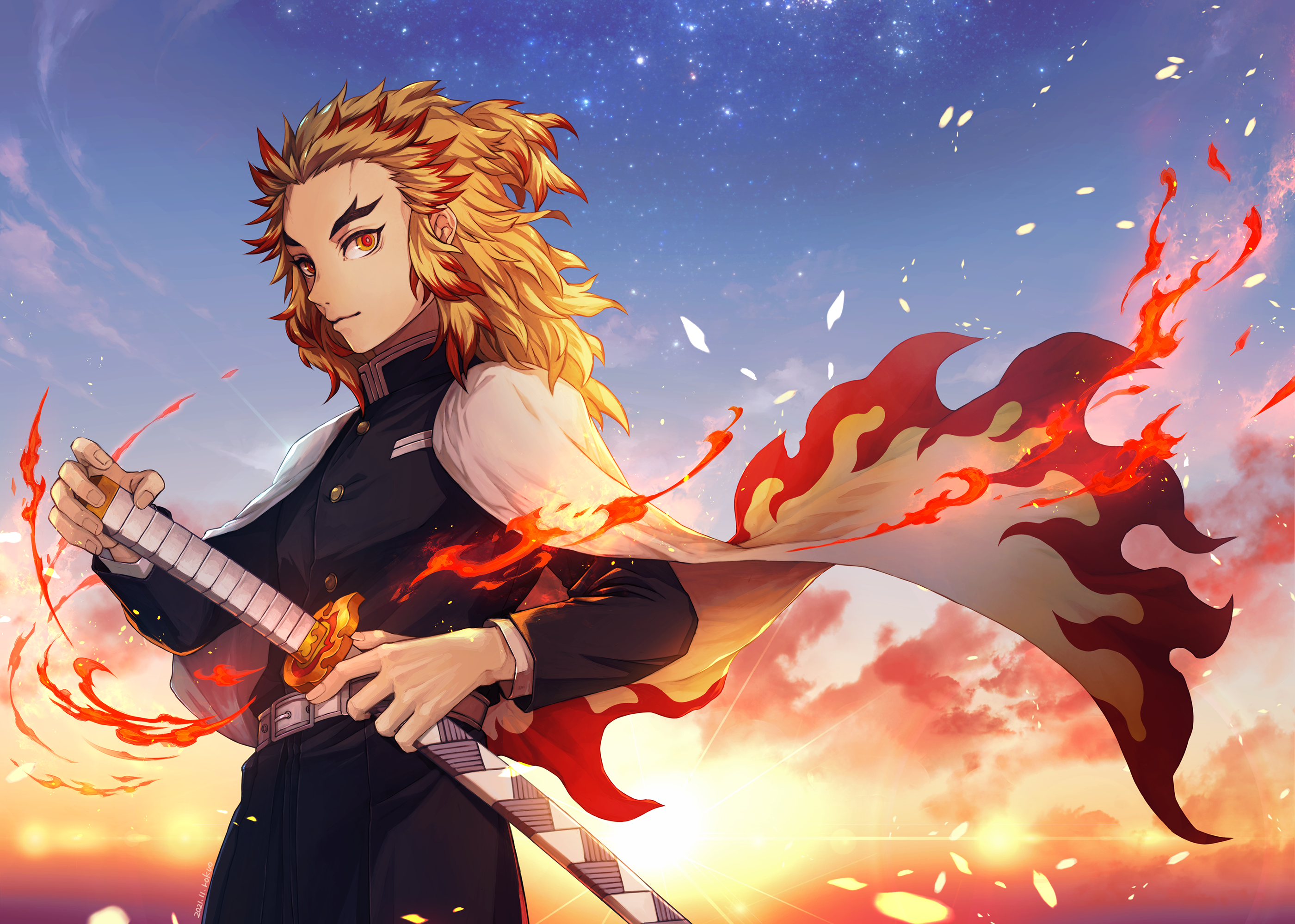 Kyojuro Rengoku from Demon Slayer: Kimetsu No Yaiba HD Wallpaper