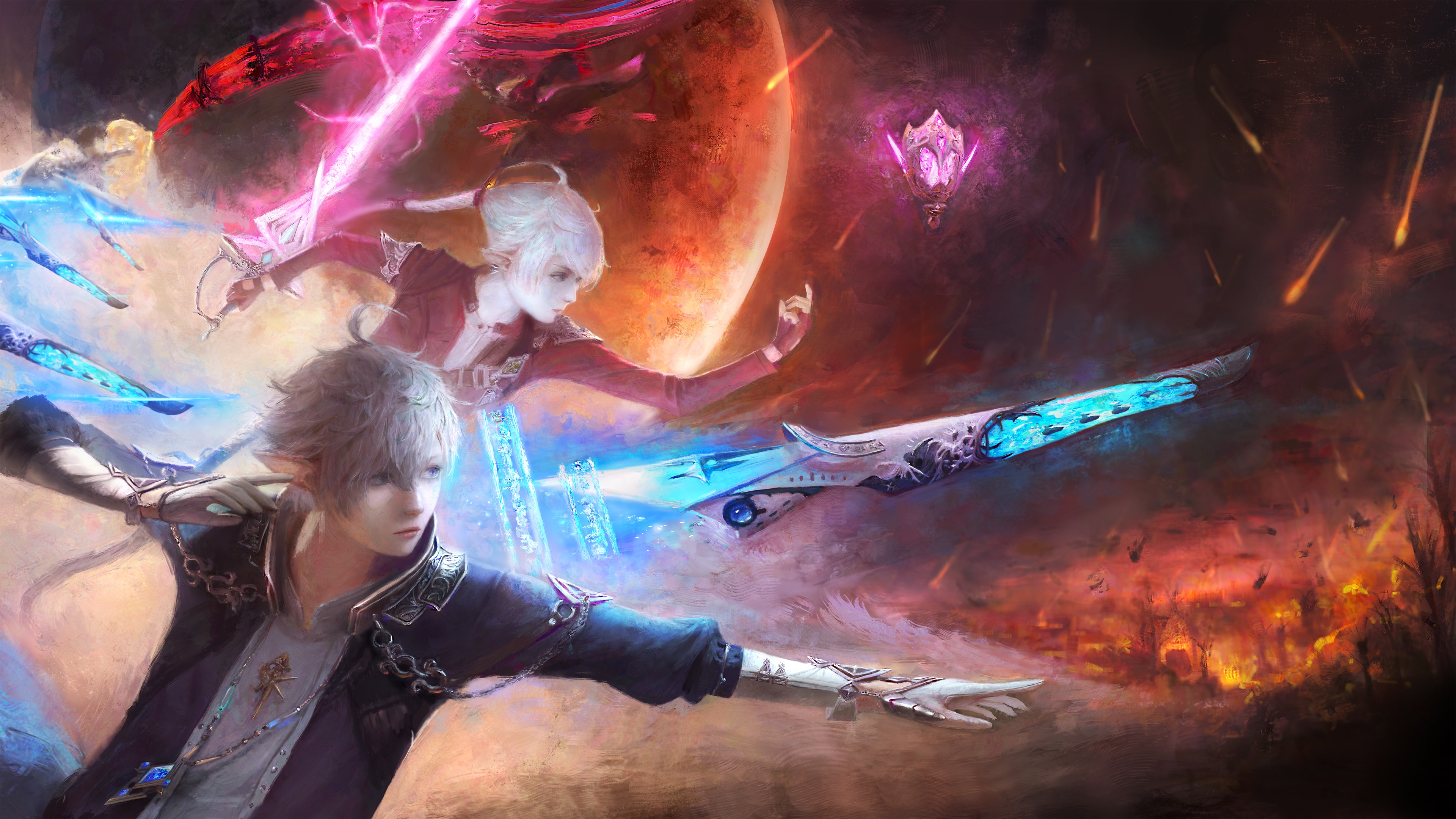 Alphinaud and Alisaie Leveilleur from Final Fantasy XIV 4K HD Wallpaper