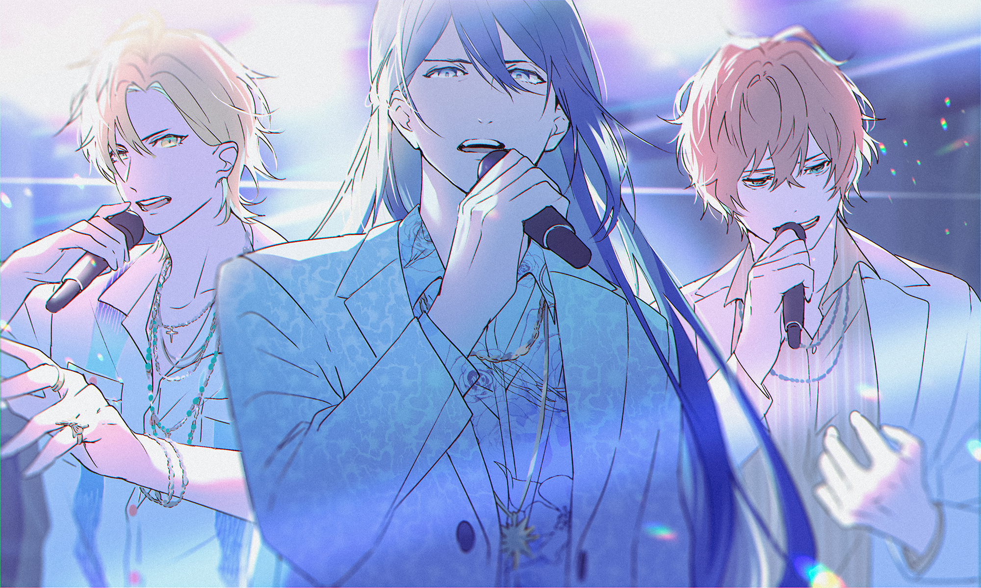 Hypnosis Mic characters singing on stage HD Wallpaper