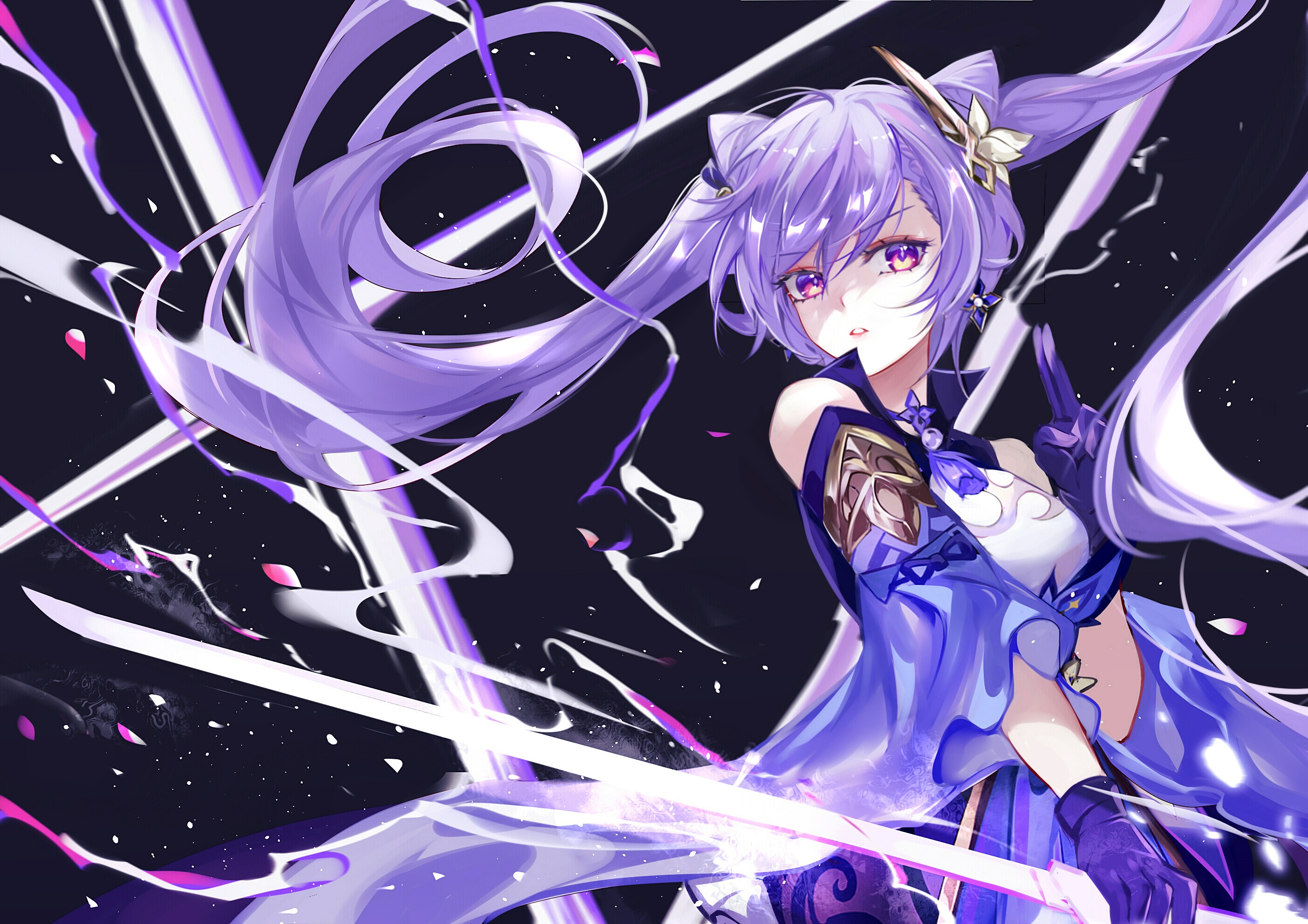 Keqing from Genshin Impact HD Wallpaper
