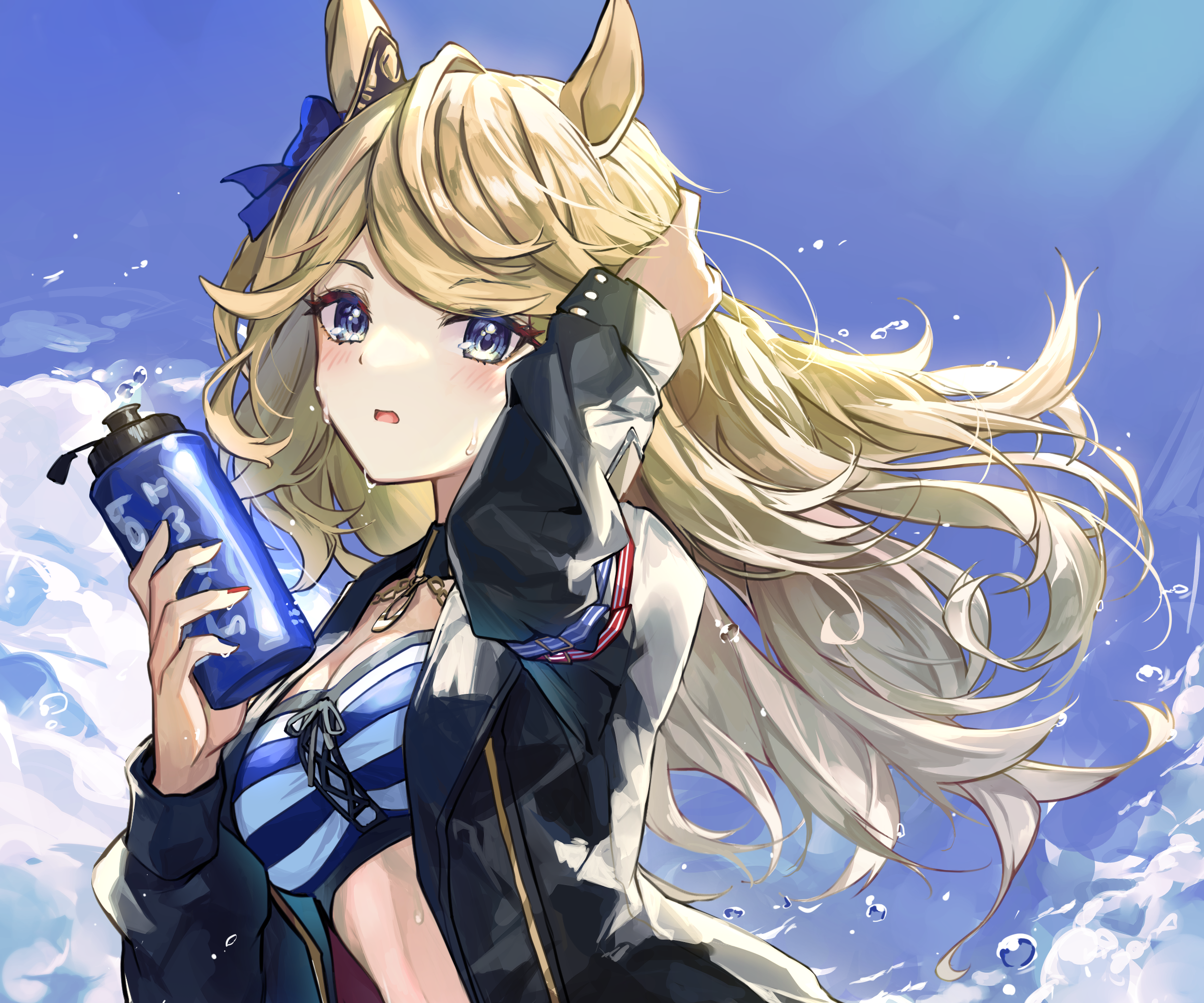 Gold Ship from Uma Musume: Pretty Derby holding a water bottle HD Wallpaper