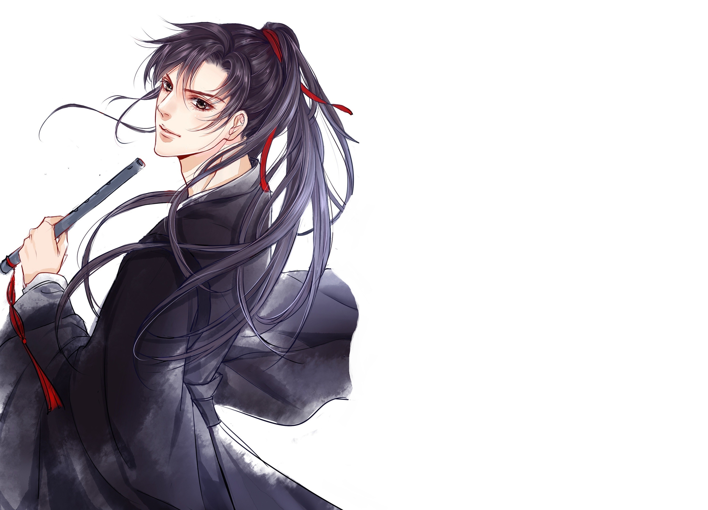 Wei Wuxian from Mo Dao Zu Shi holding a flute HD Wallpaper