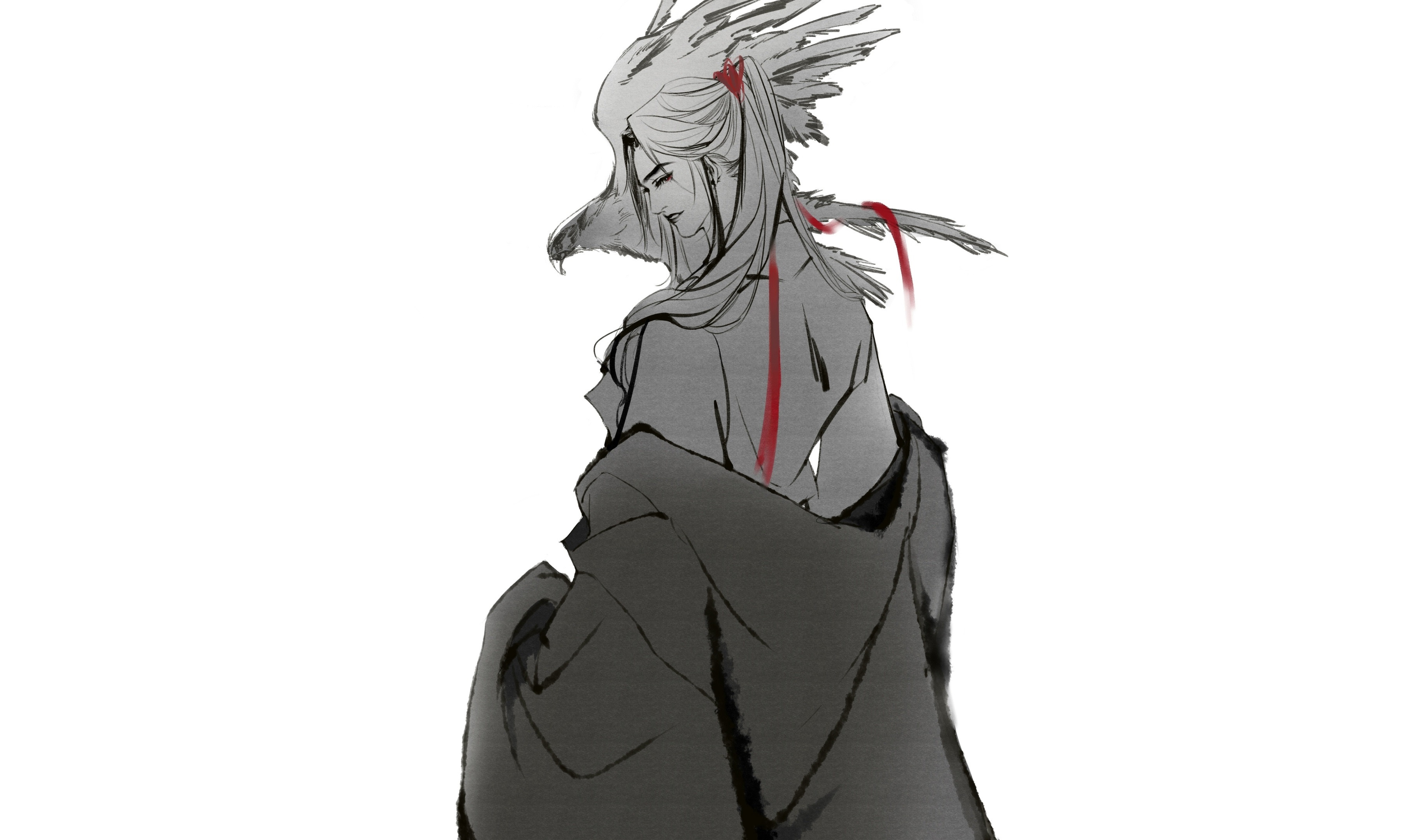 Wei Wuxian from Mo Dao Zu Shi with a bird HD Wallpaper