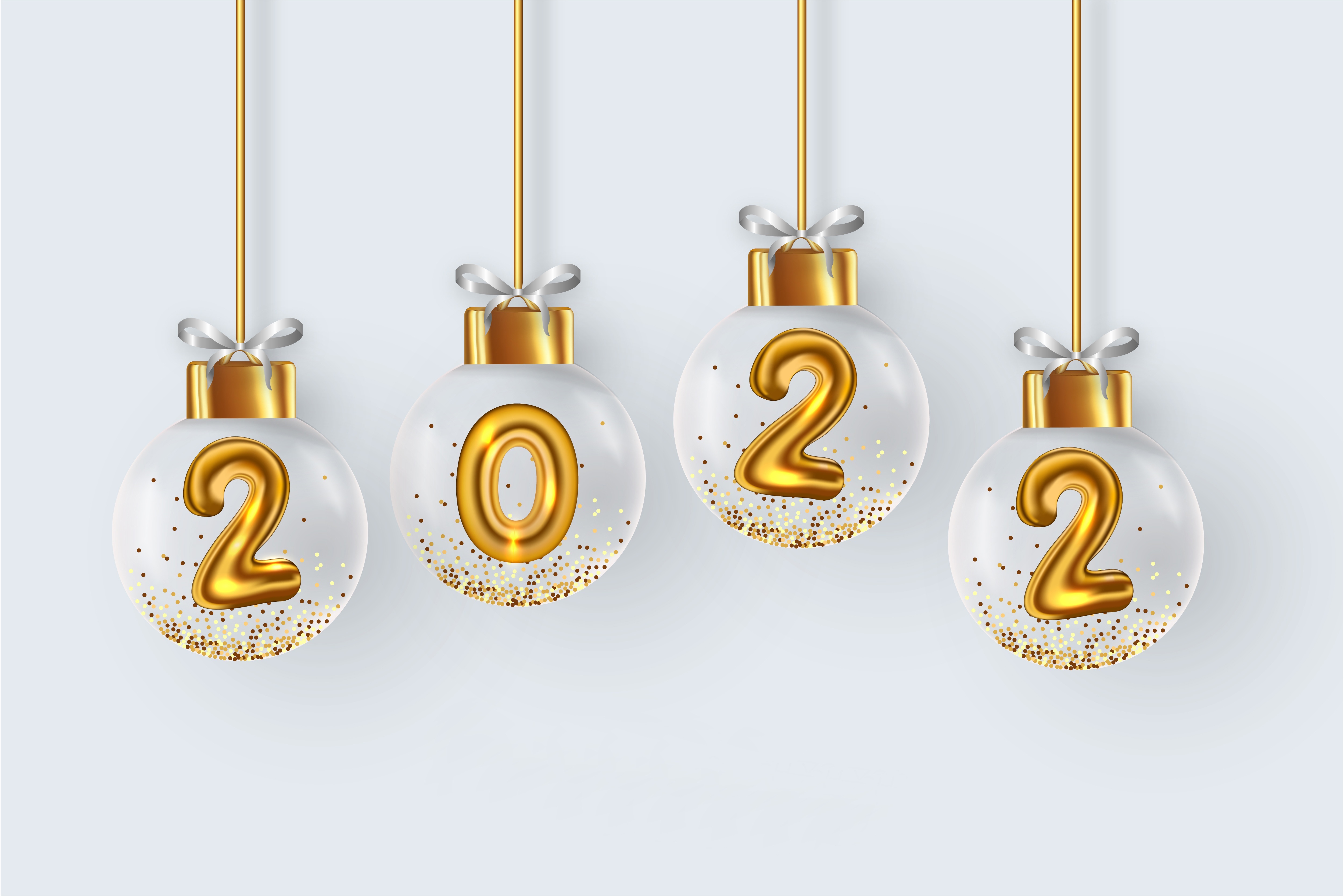 New Year 2022 Ornaments 4K HD Wallpaper
