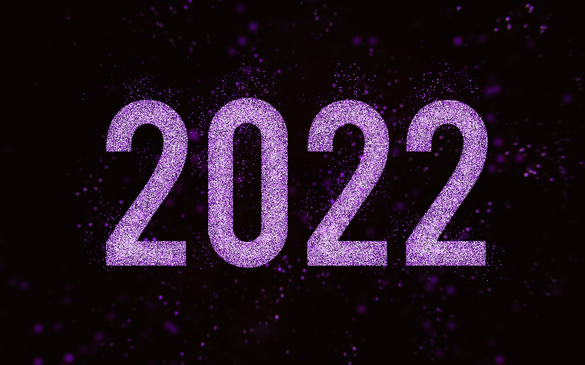 New Year 2022 Glitter Numbers HD Wallpaper