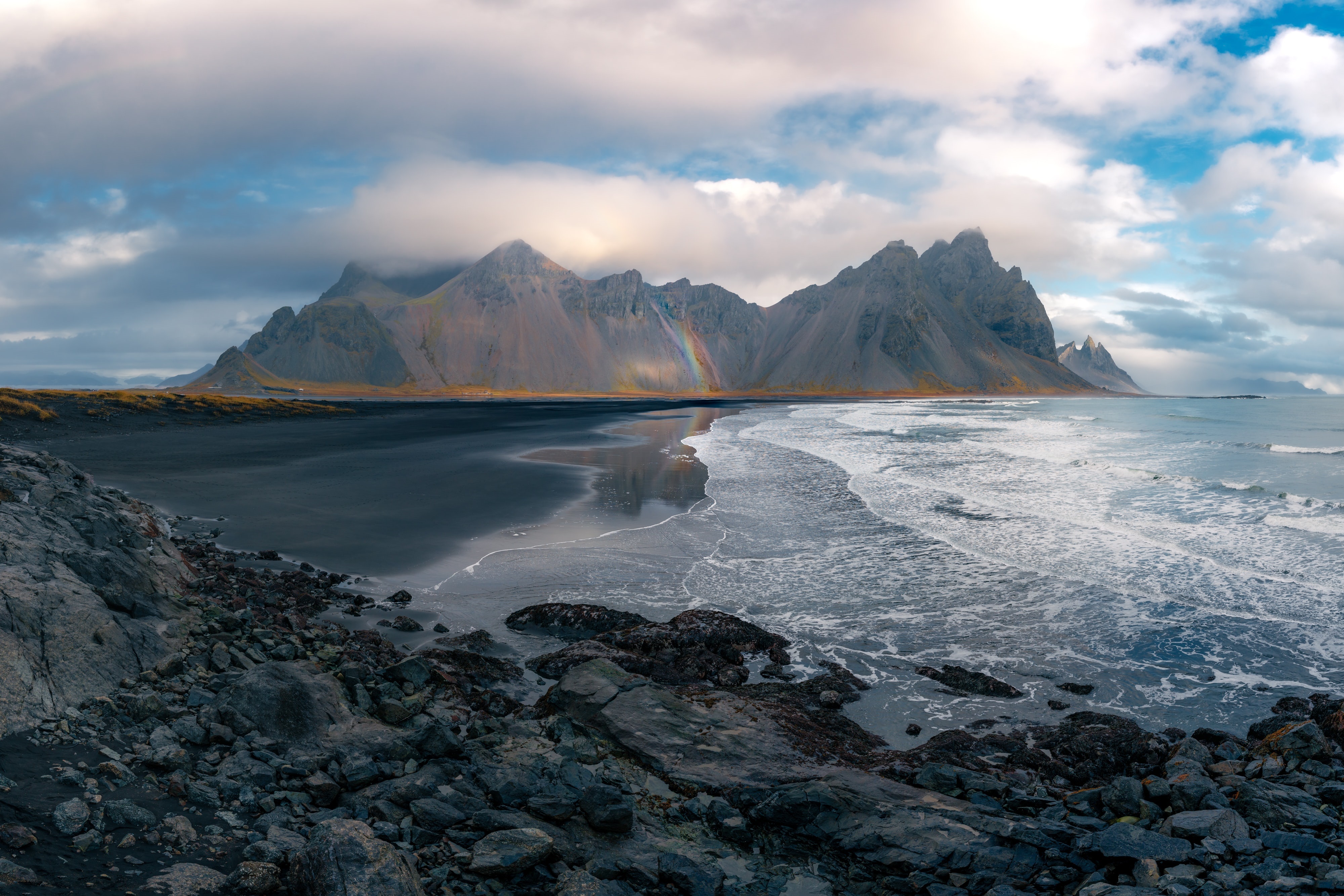Vestrahorn 4K Iceland Black Sand Beach HD Wallpaper