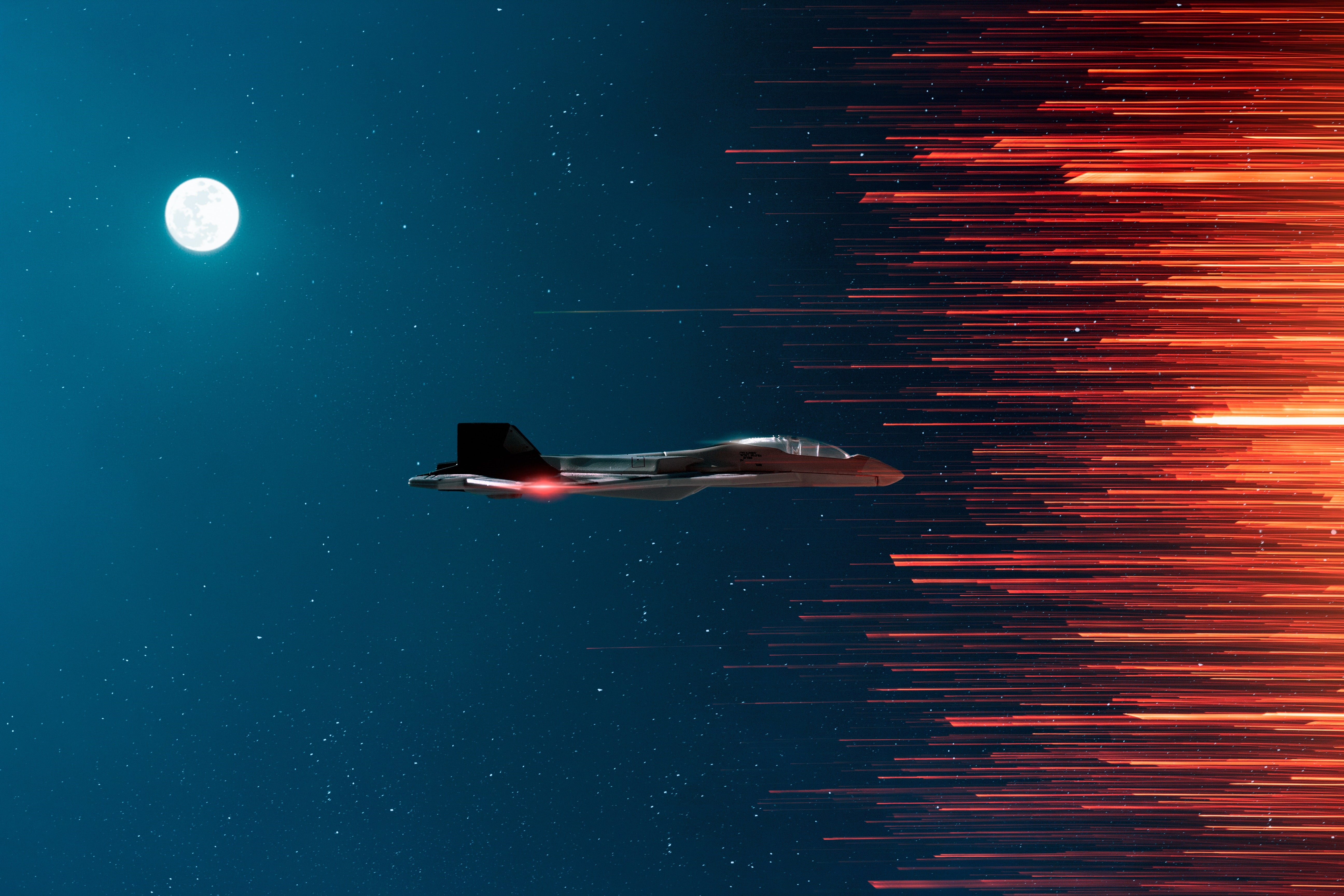 Artistic Aircraft in Space 4K HD Wallpaper