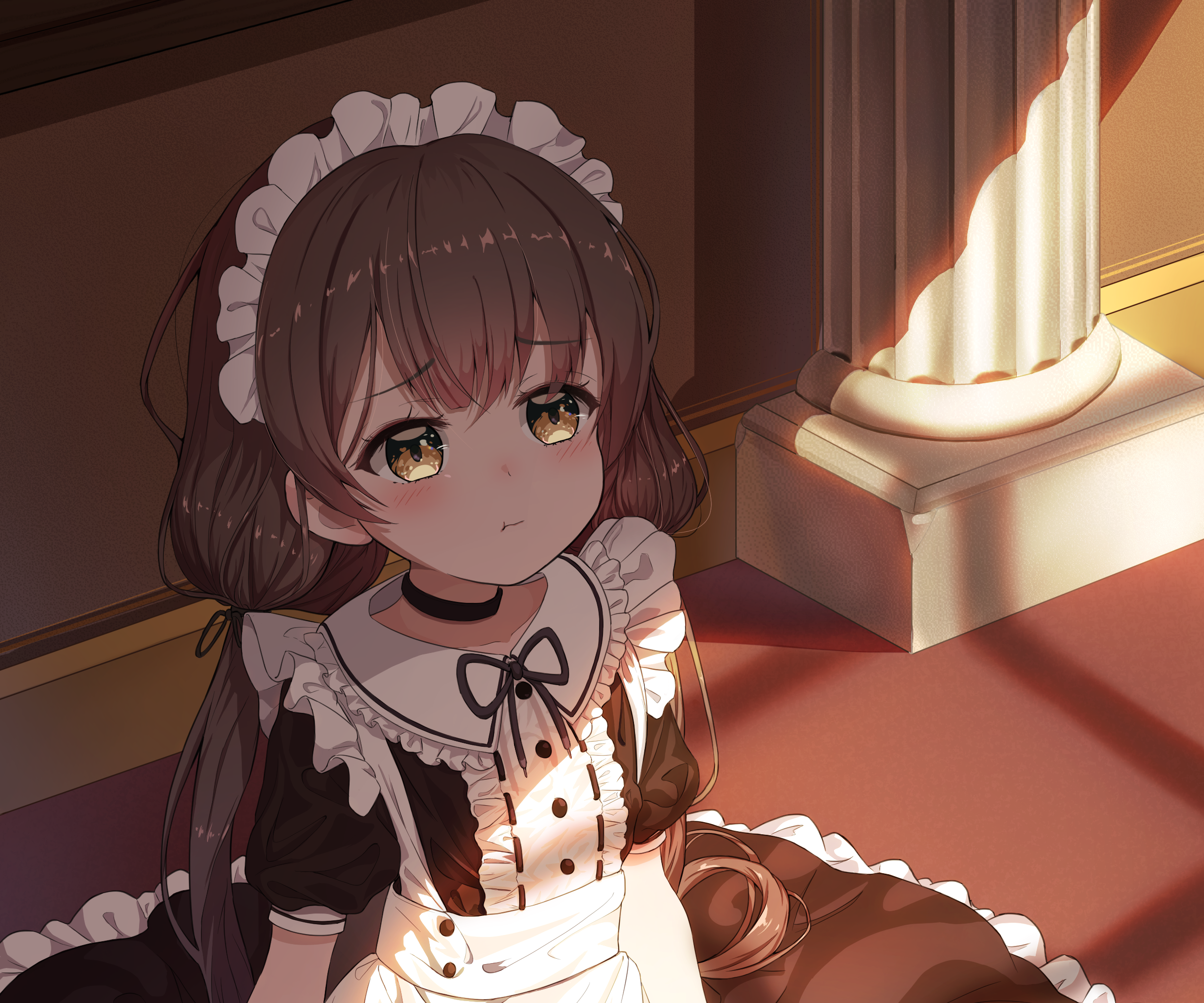 Girl in Maid Outfit HD Wallpaper