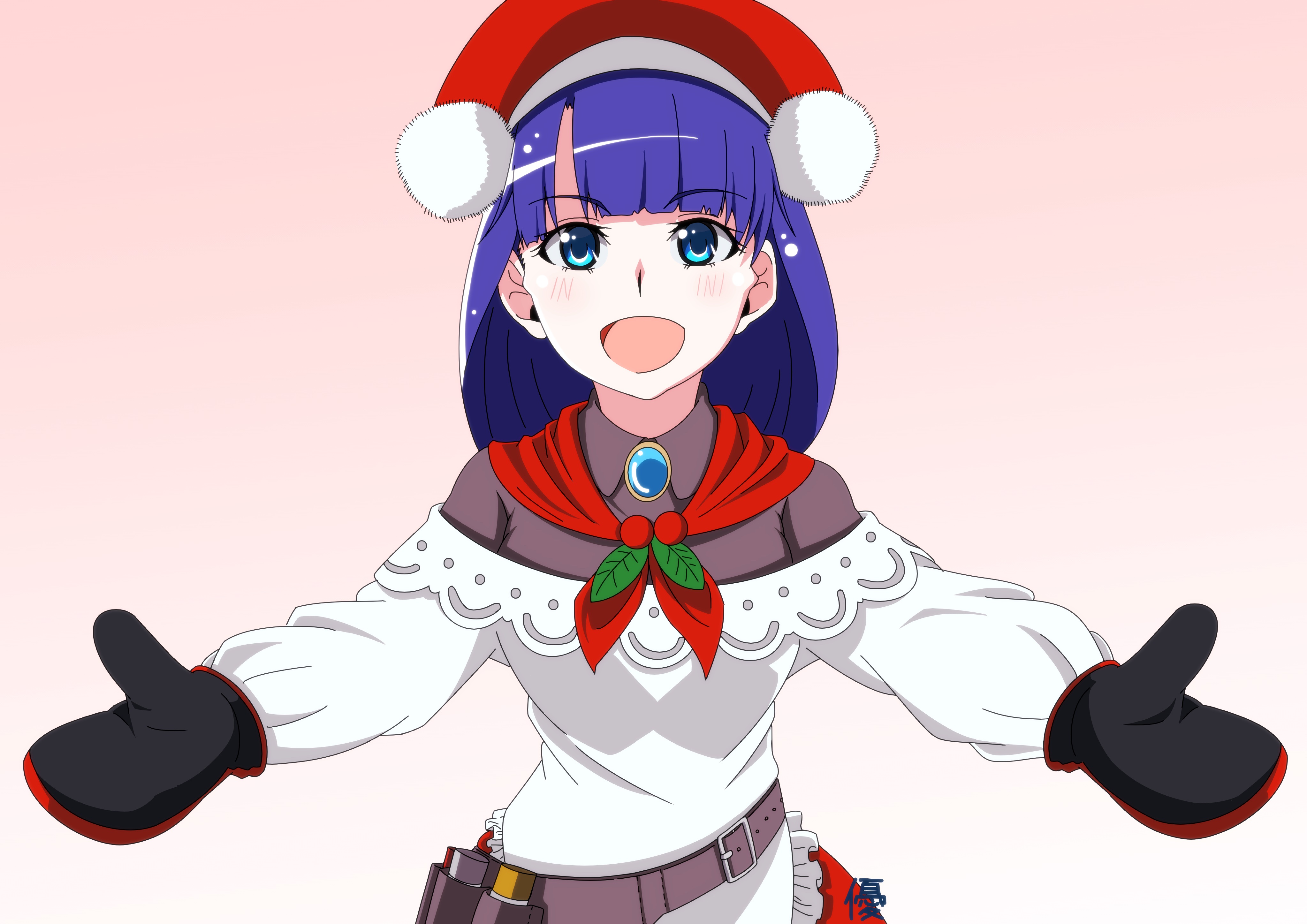 Rider from Fate/Grand Order wearing a Santa hat HD Wallpaper