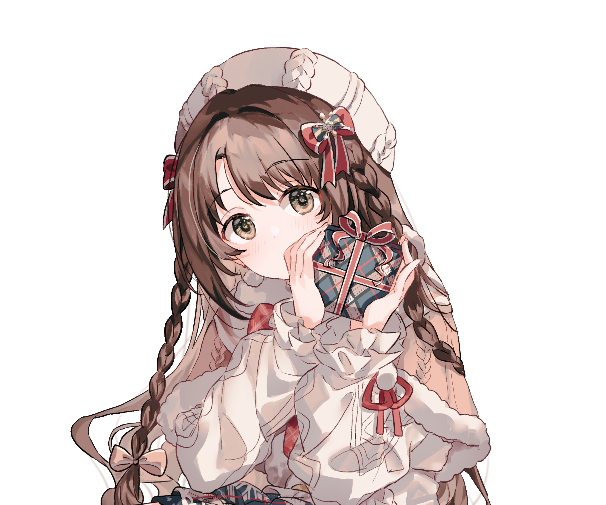 Uzuki Shimamura from The IDOLM@STER Cinderella Girls HD holding a gift HD Wallpaper