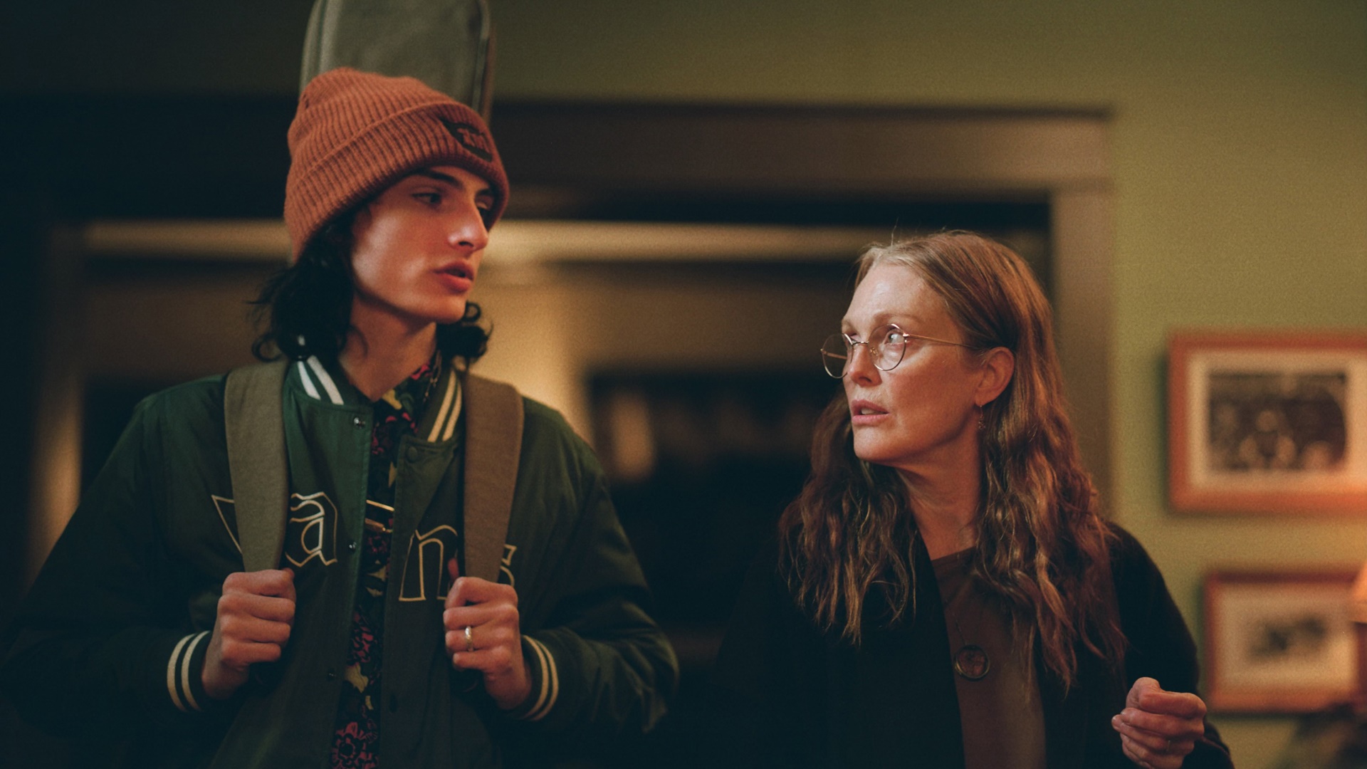 Julianne Moore and Finn Wolfhard in When You Finish Saving The World HD Wallpaper