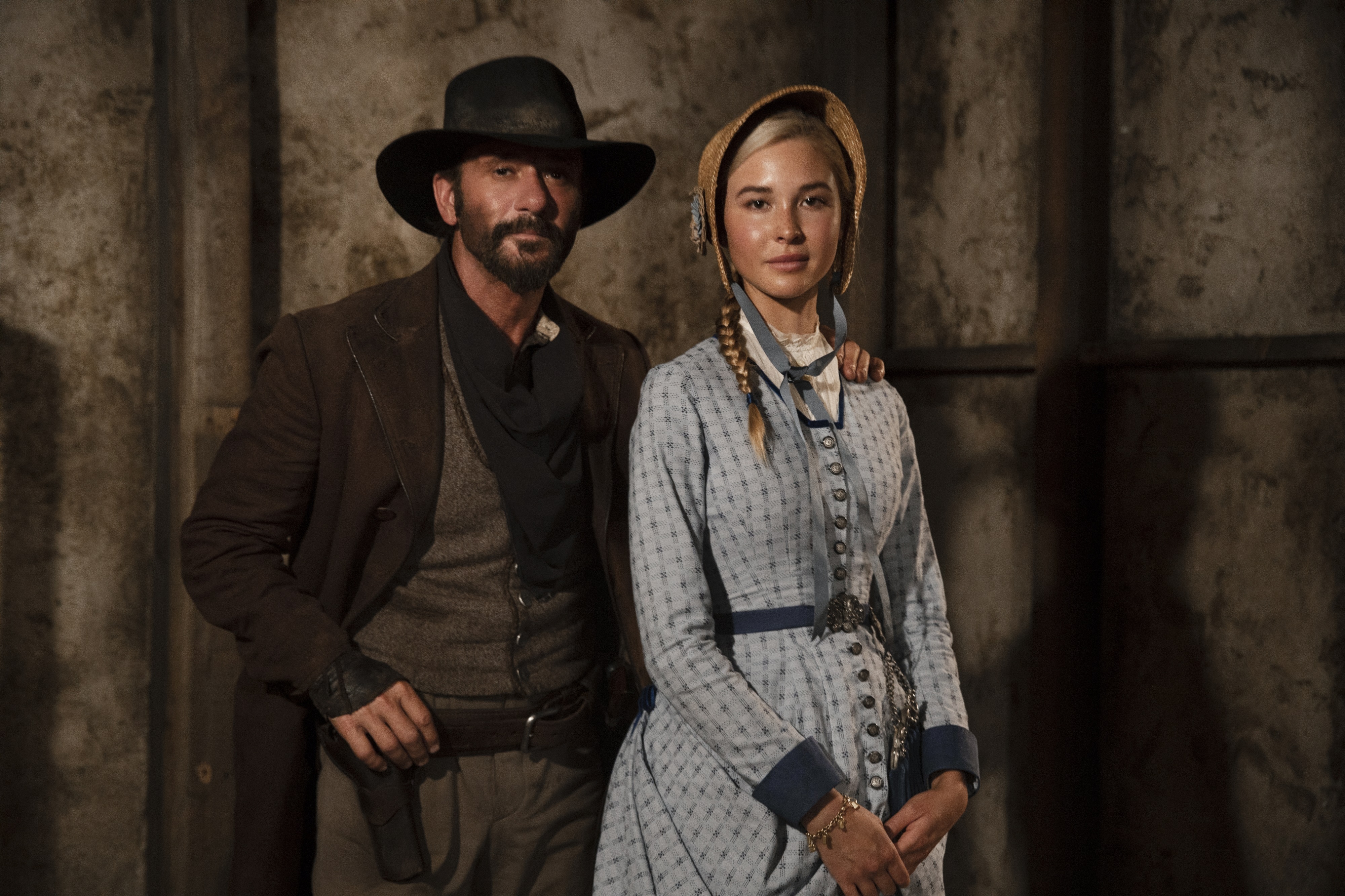 Tim McGraw and Isabel May from 1883 4K HD Wallpaper