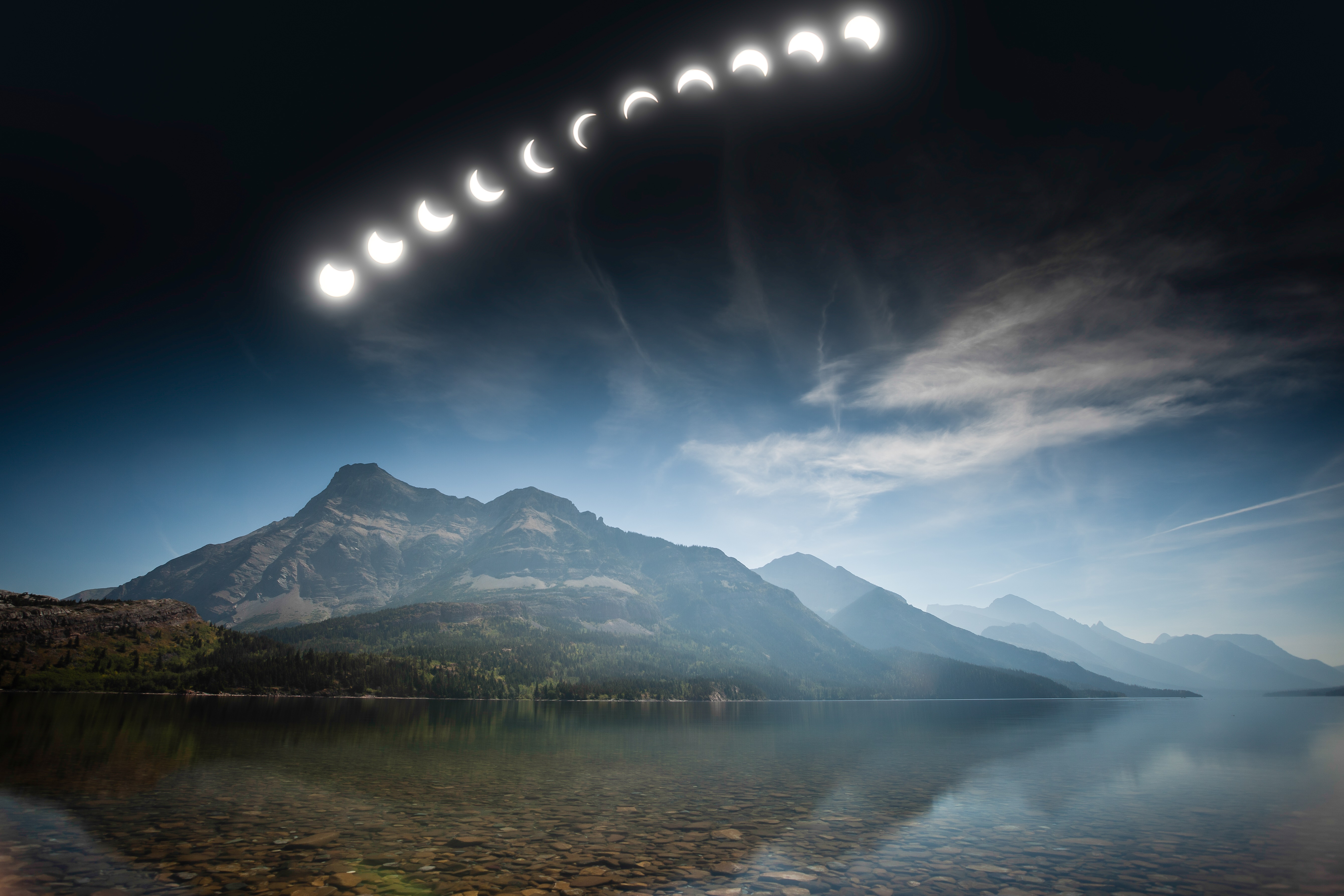 Waterton Lake Eclipse by Jason Auch HD Wallpaper
