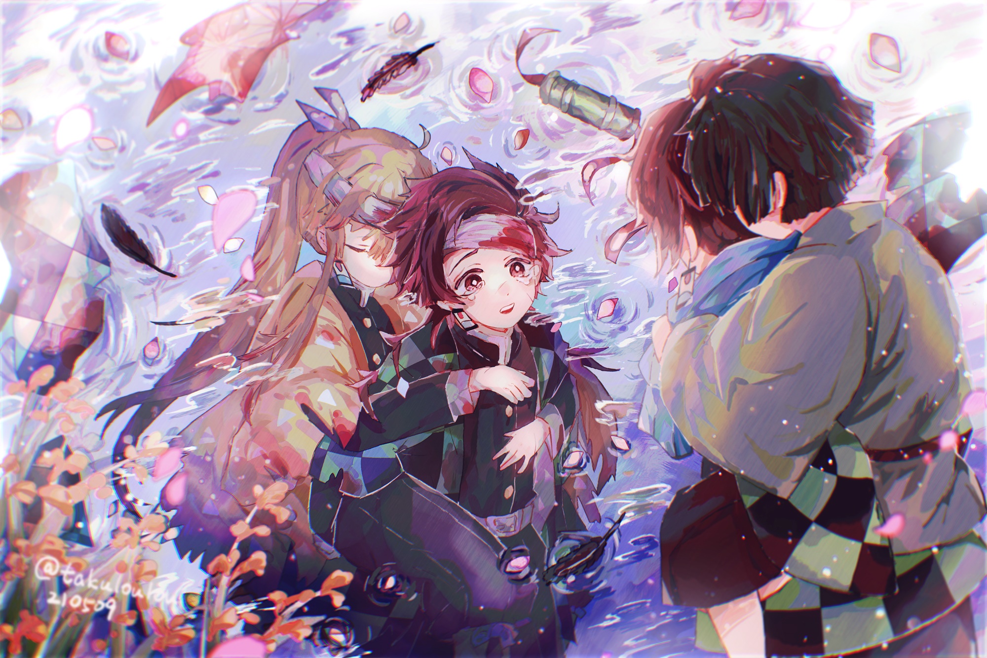Tanjiro Kamado and Zenitsu Agatsuma from Demon Slayer HD Wallpaper