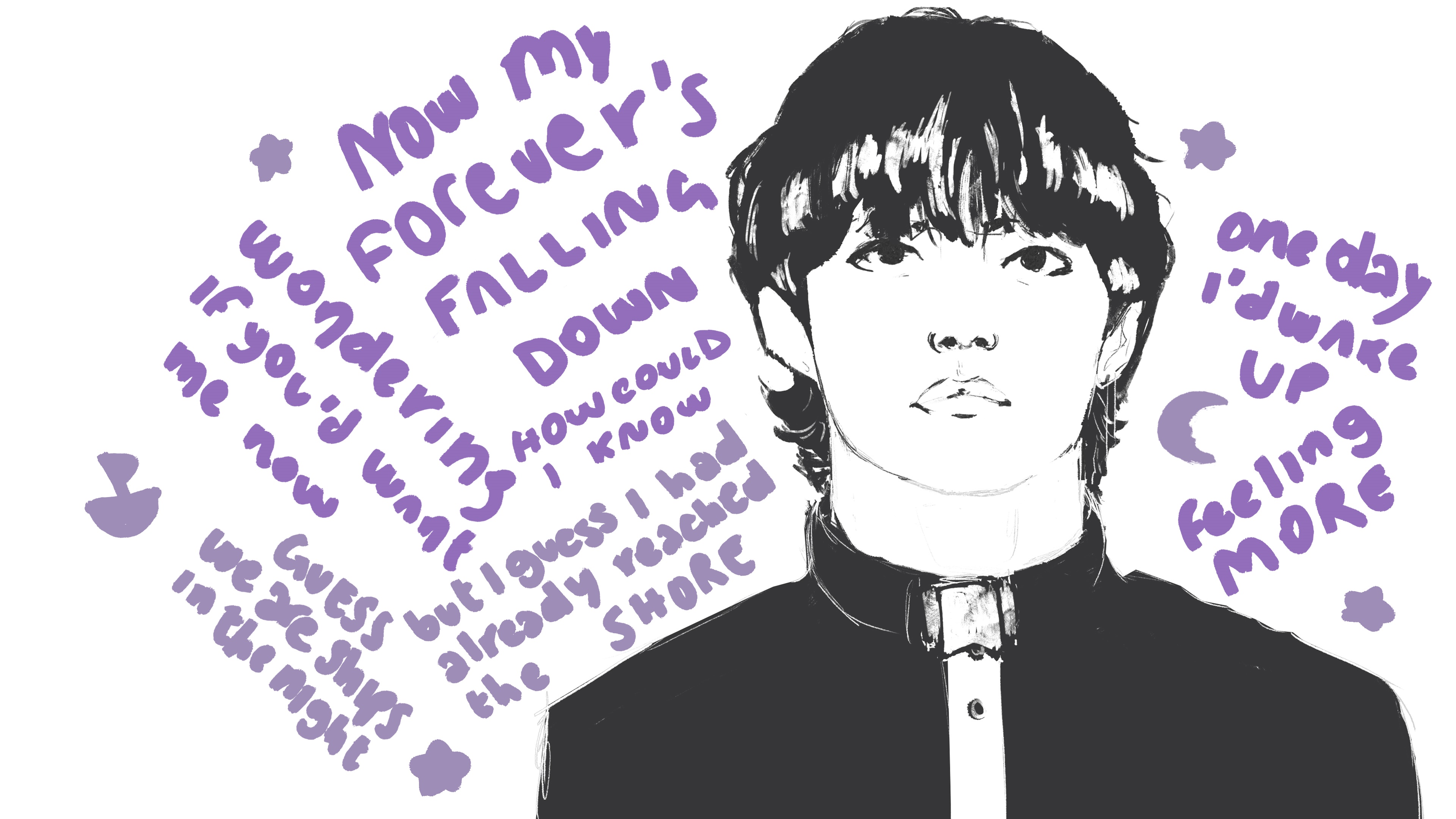 Taehyung from BTS 'Sweet Night' fanart HD Wallpaper