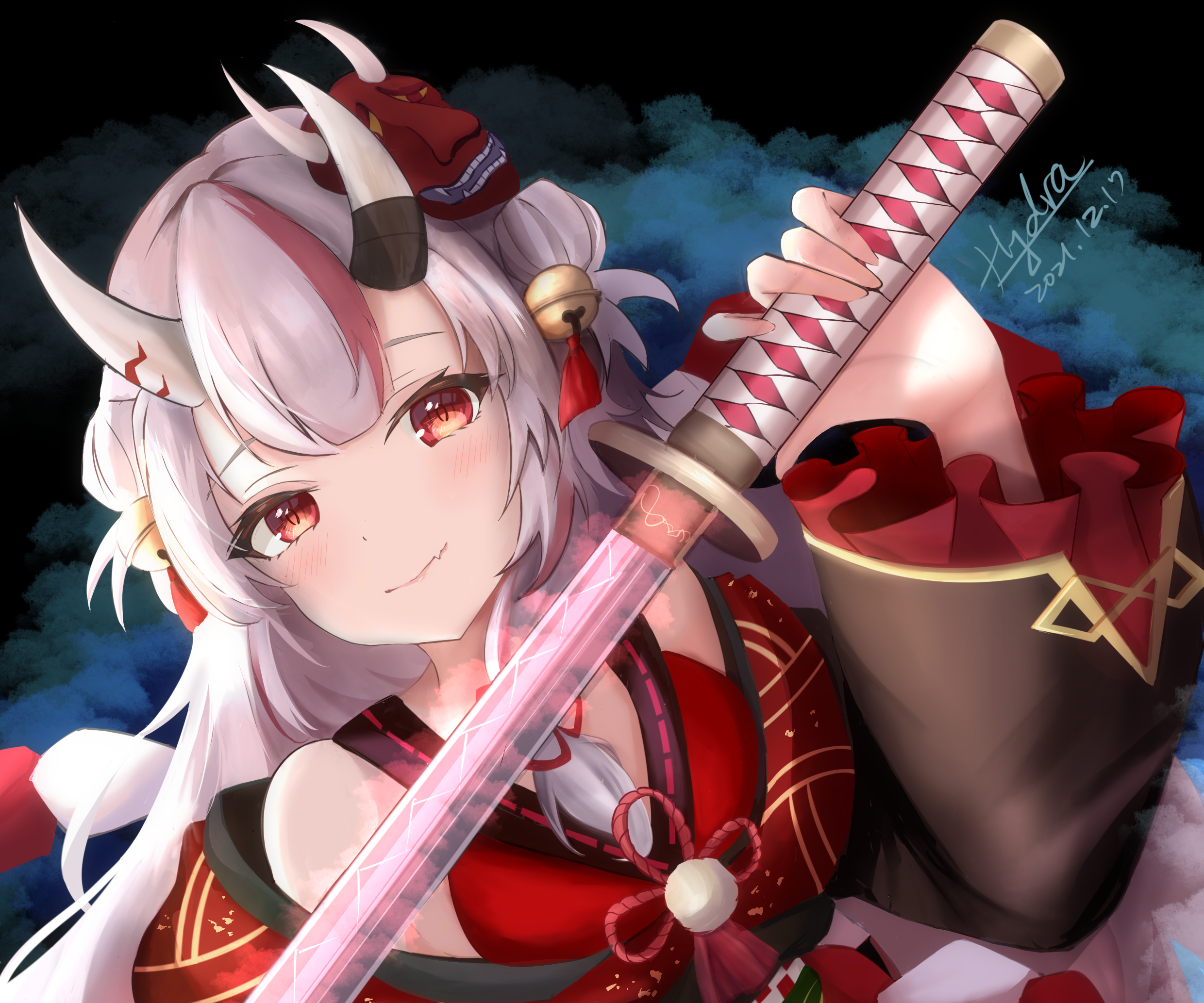 Nakiri Ayame from Hololive holding a katana HD Wallpaper