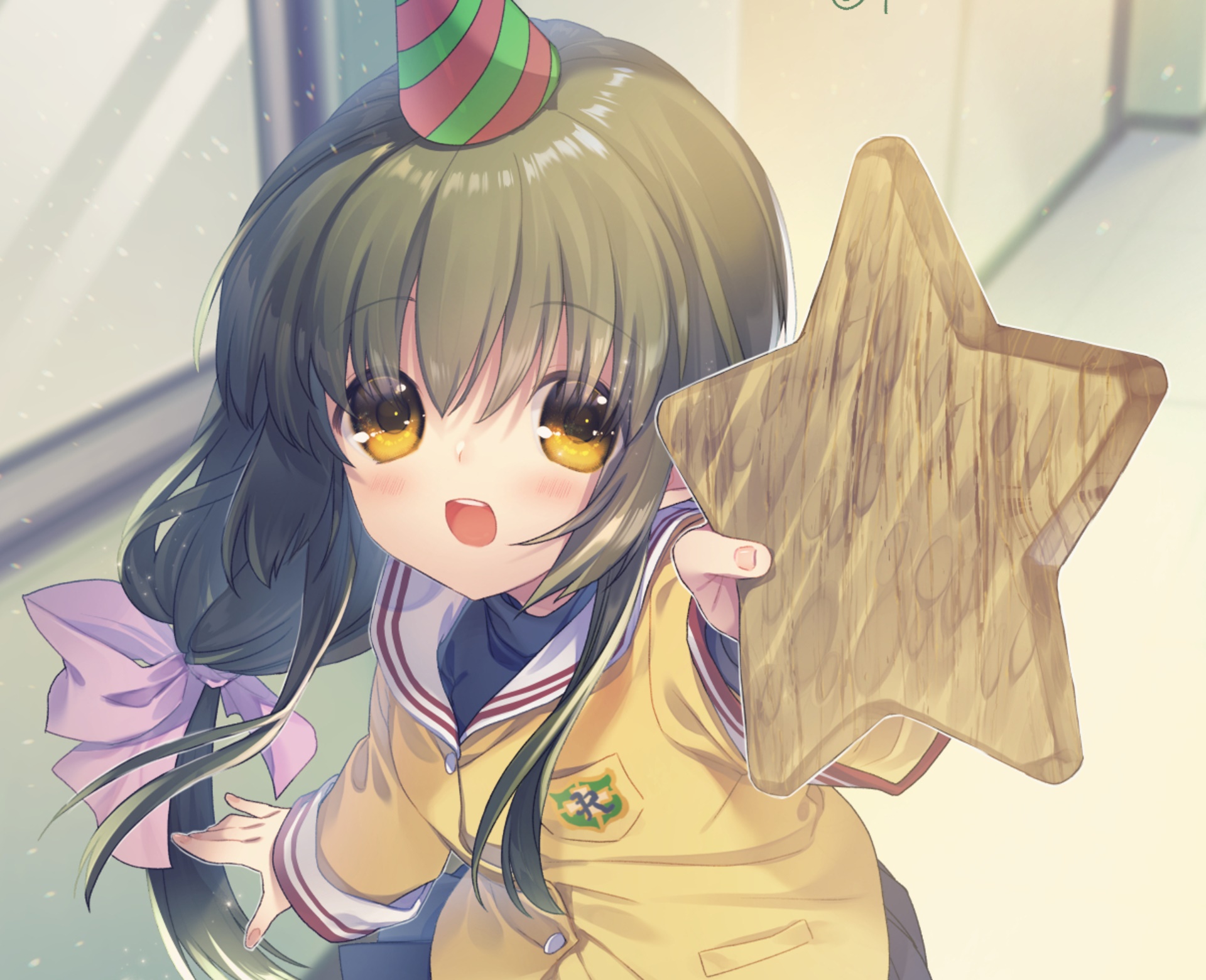 Fuuko Ibuki from Clannad holding a star HD Wallpaper