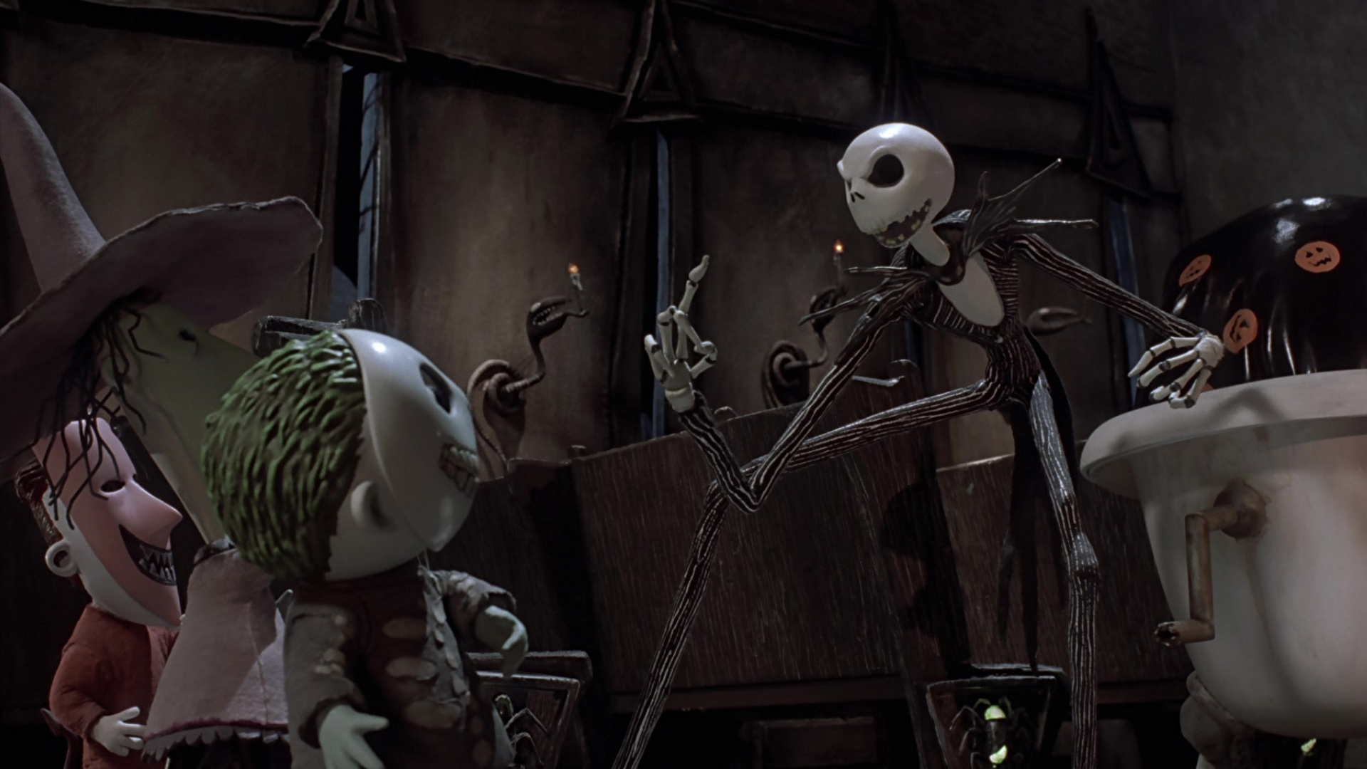Jack Skellington with Lock, Shock, and Barrel HD Wallpaper