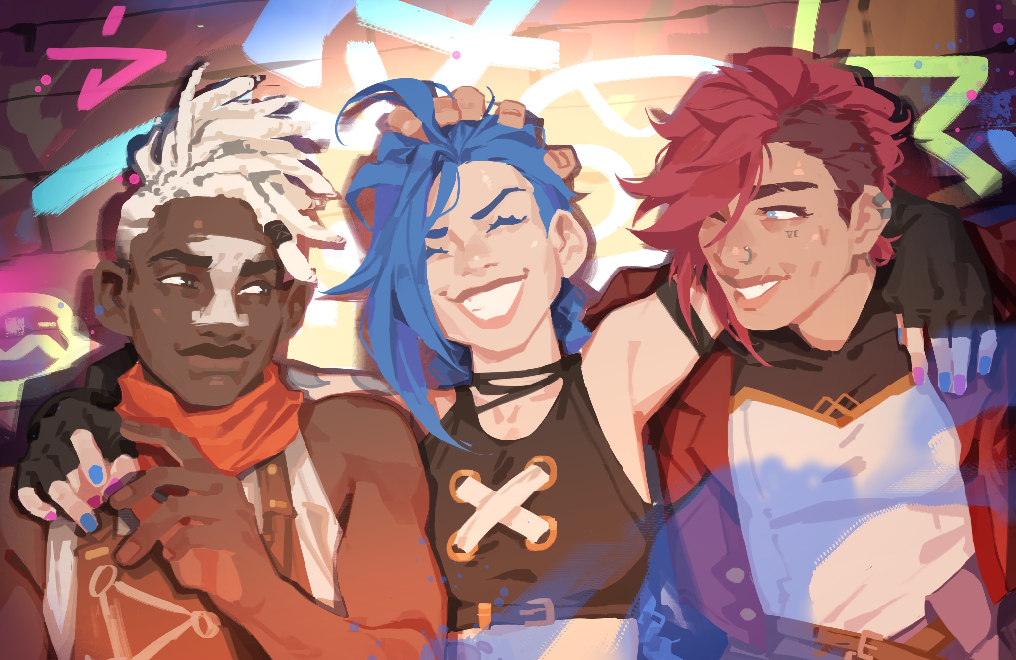 Jinx, Vi, and Ekko from Arcane HD Wallpaper