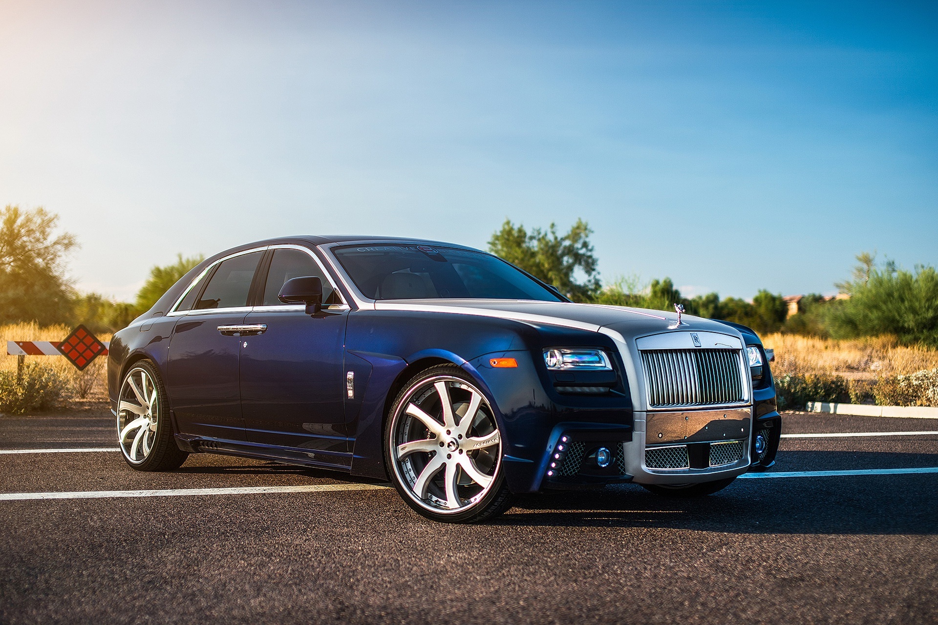 Rolls-Royce Ghost on a road HD Wallpaper