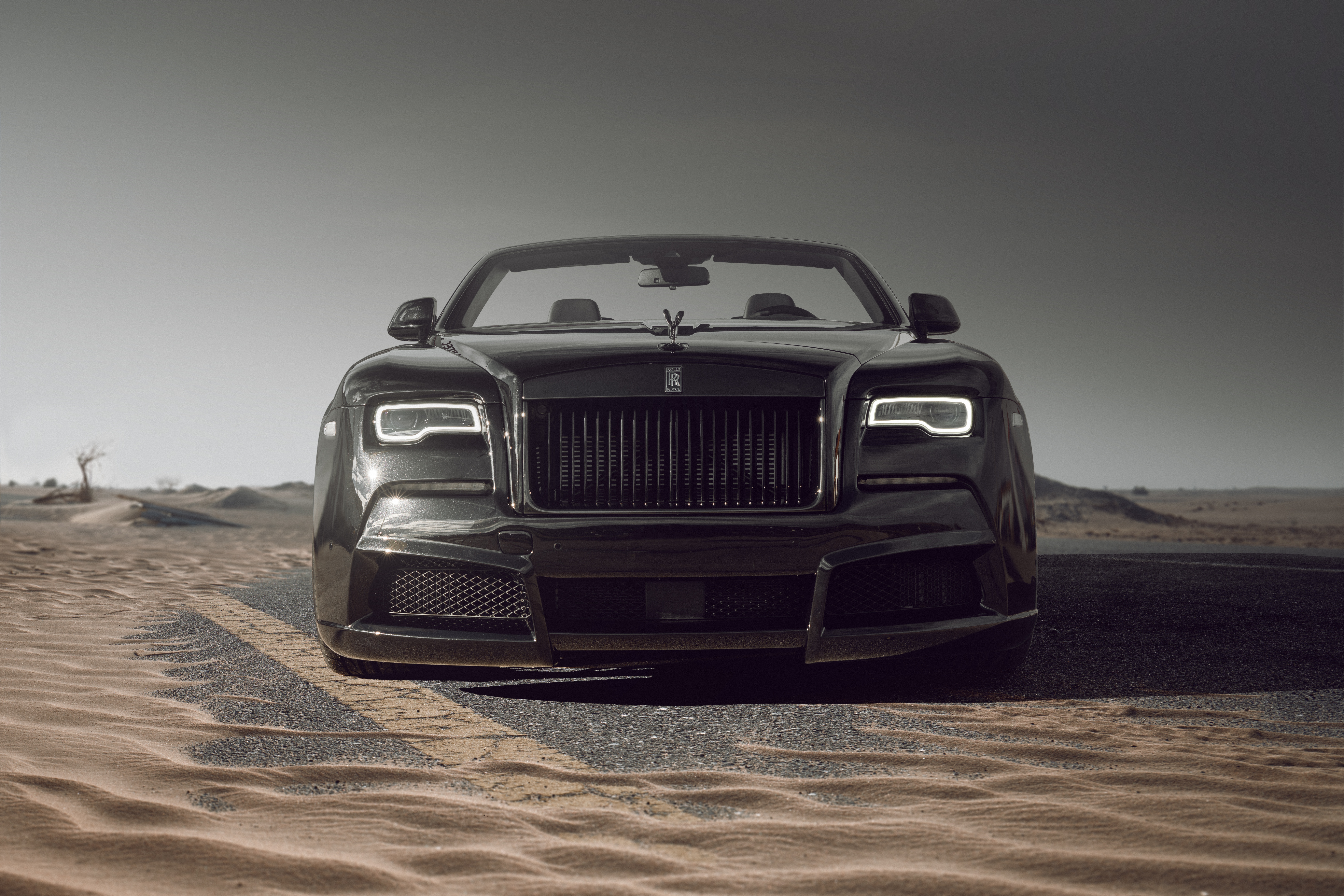 Rolls-Royce Dawn in a Desert Landscape HD Wallpaper