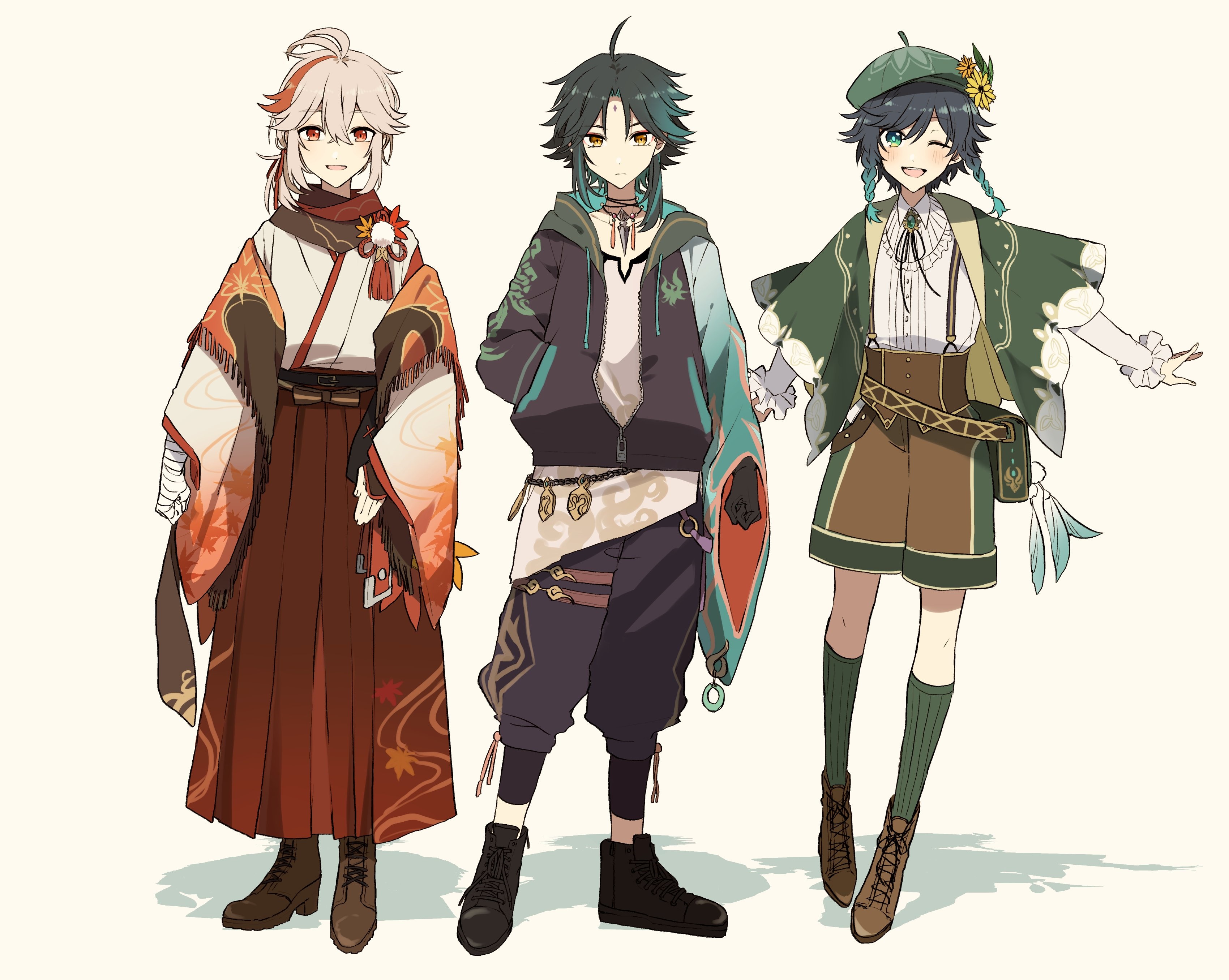 Kaedehara Kazuha, Xiao, and Venti from Genshin Impact HD Wallpaper