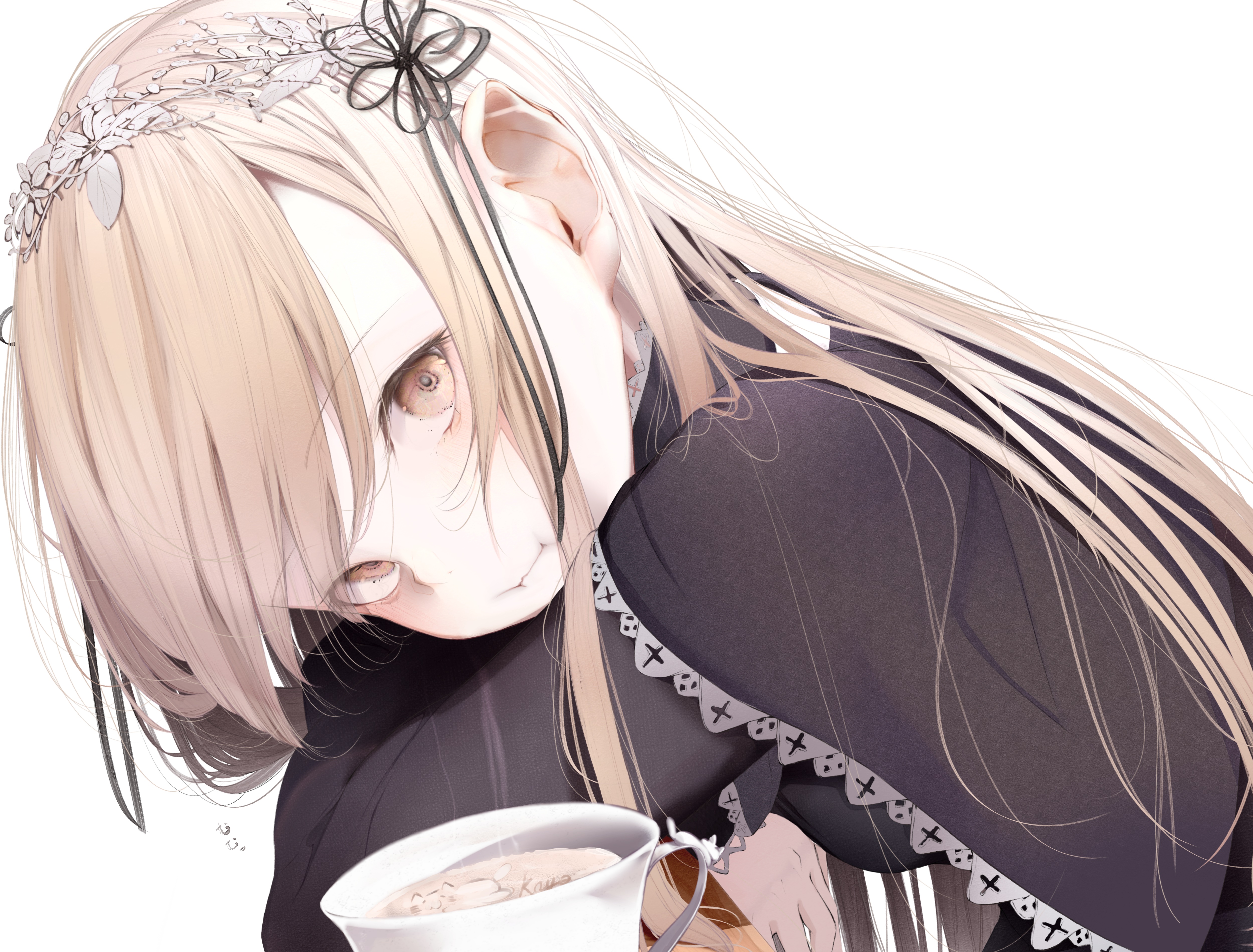 Girl with blonde hair and a flower crown HD Wallpaper