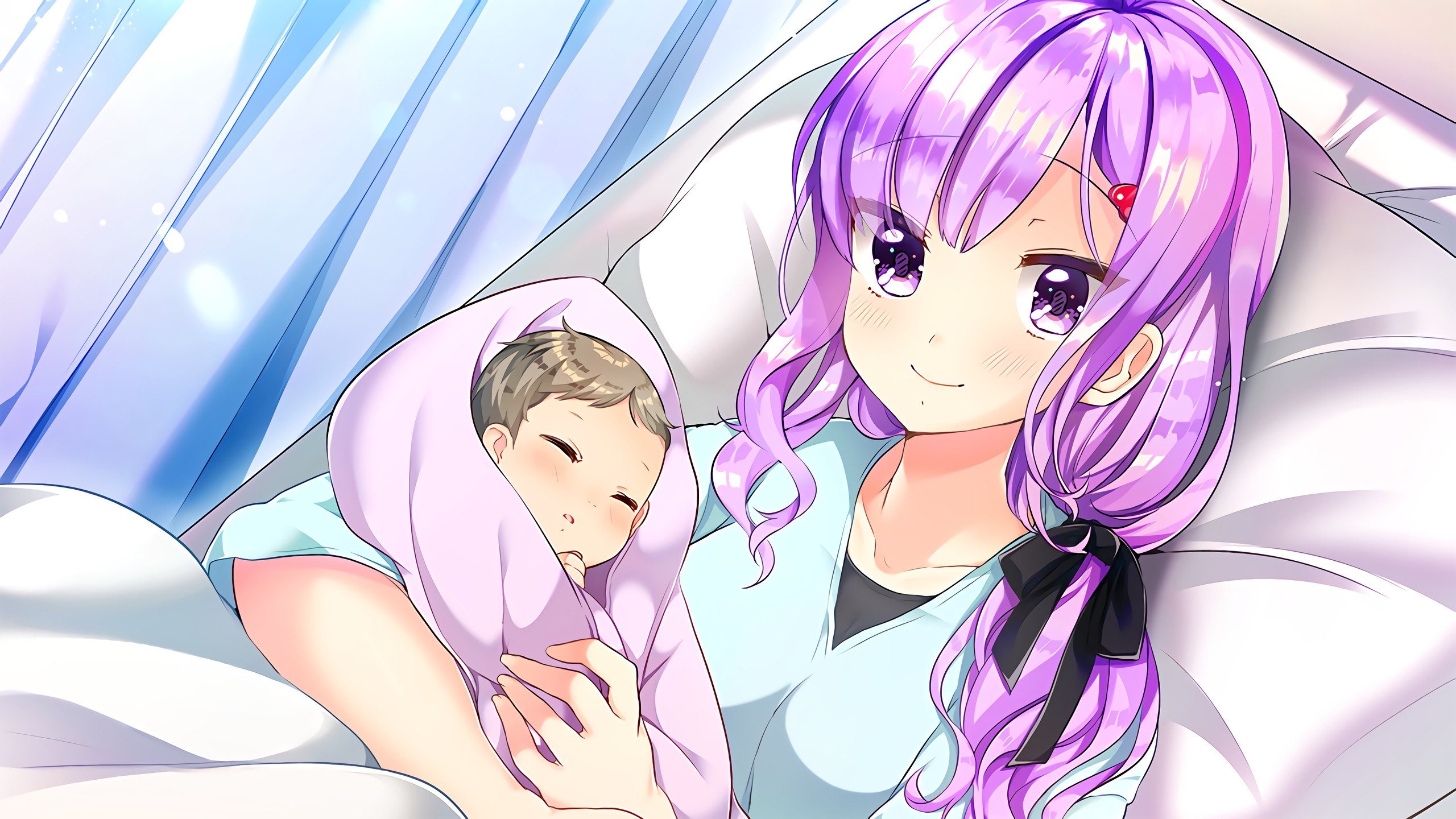 Girl holding a baby HD Wallpaper