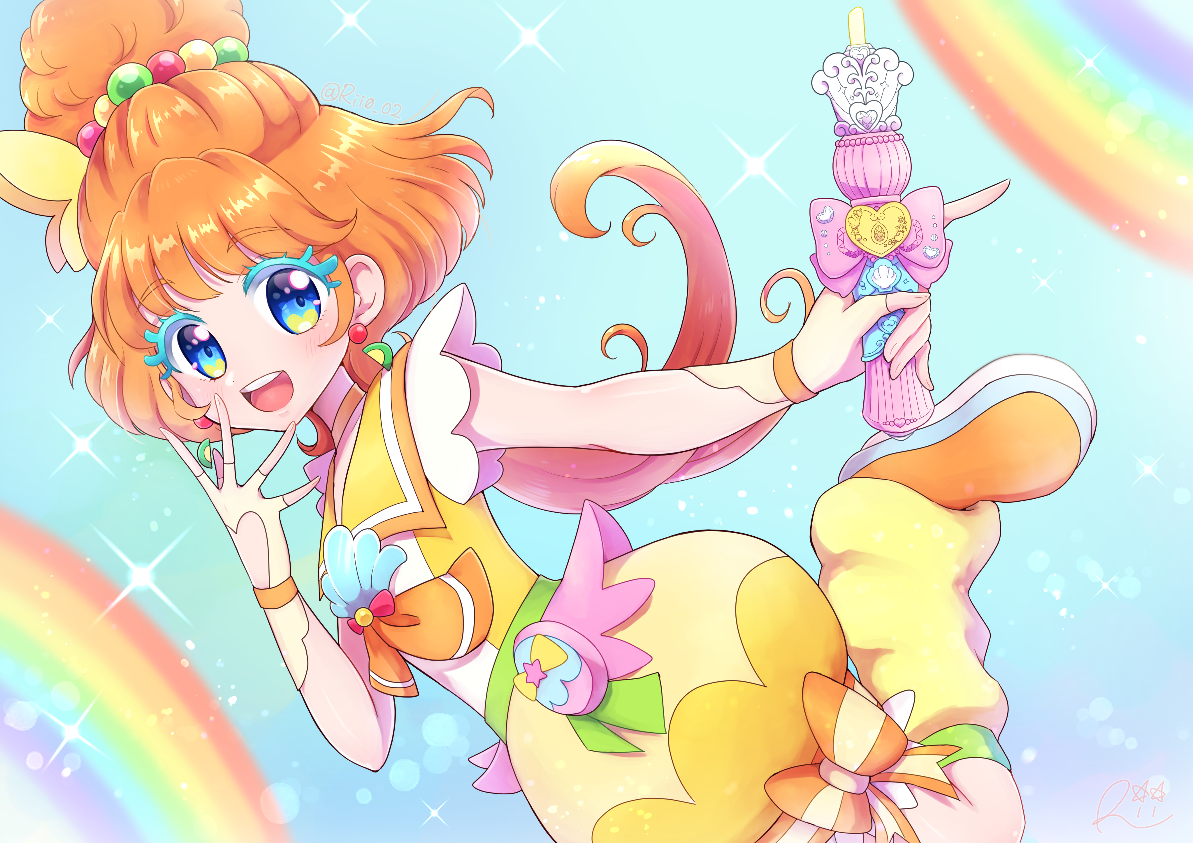 Cure Papaya from Tropical-Rouge! Pretty Cure 4K HD Wallpaper