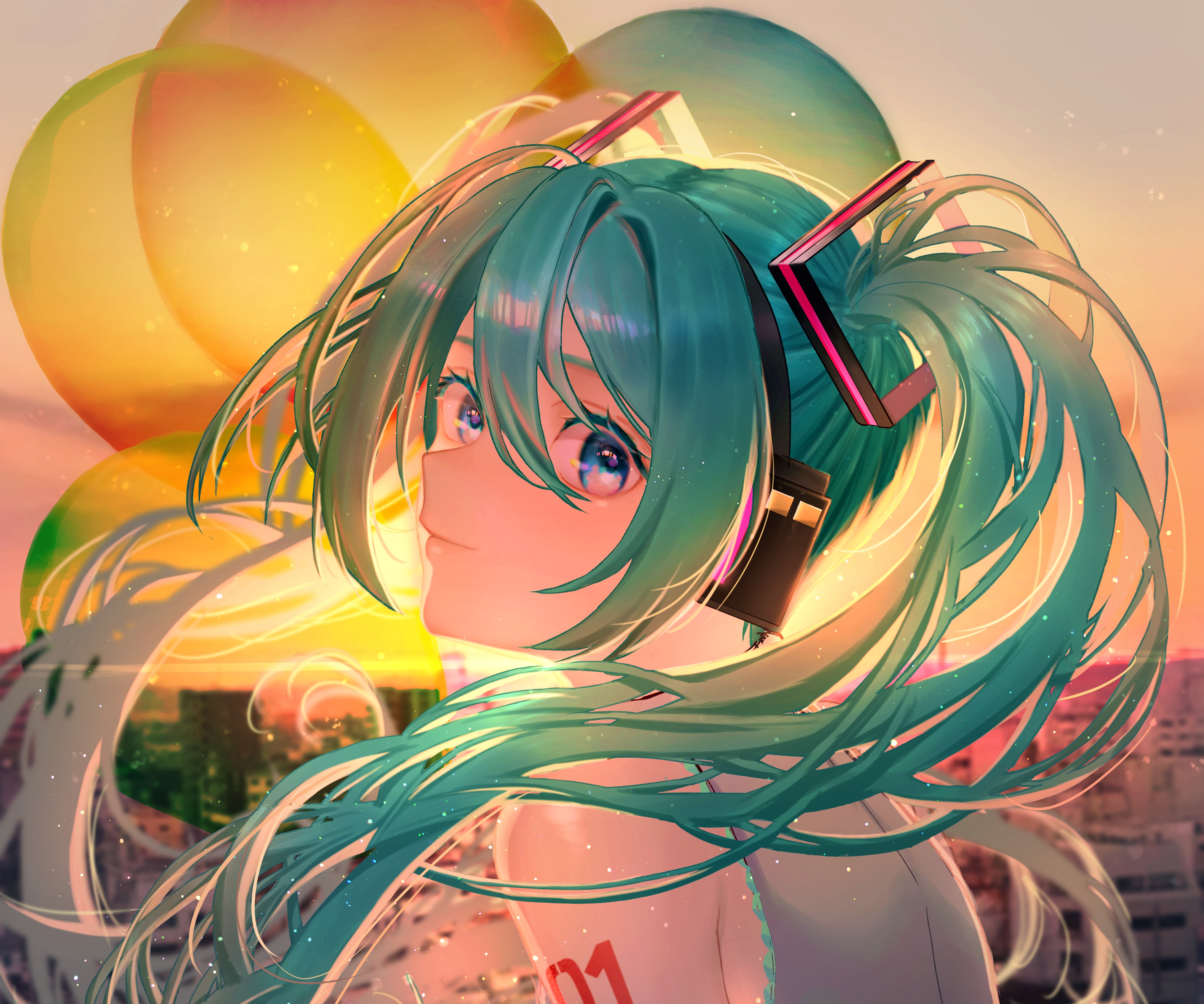 Hatsune Miku from Vocaloid 4K HD Wallpaper