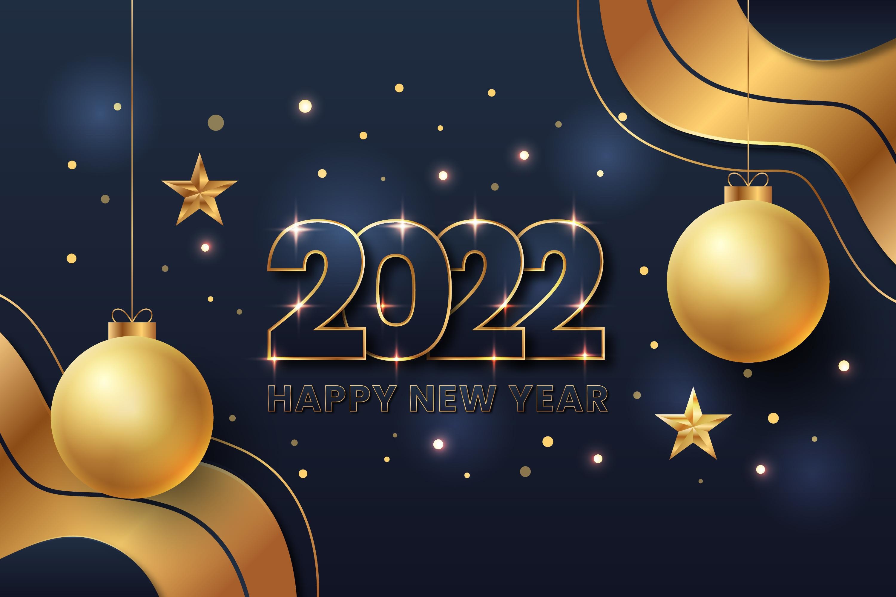 Happy New Year 2022 Celebration HD Wallpaper