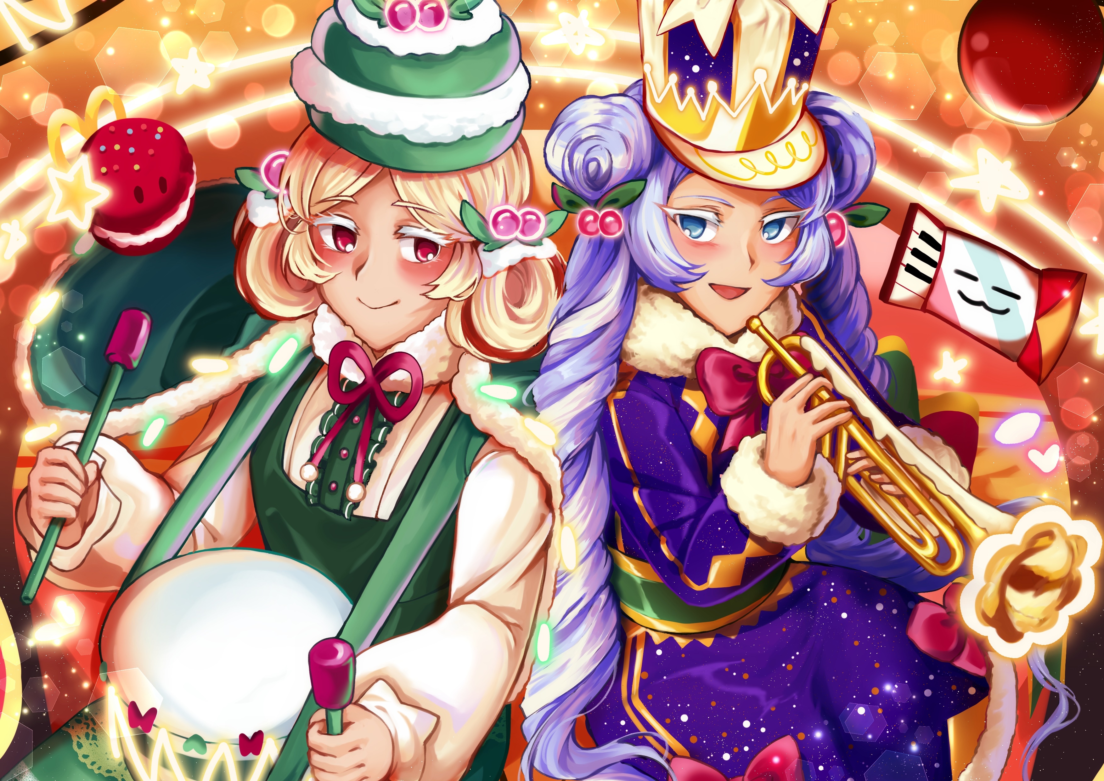 Macaron Cookie and Castanets Cookie from Cookie Run HD Wallpaper