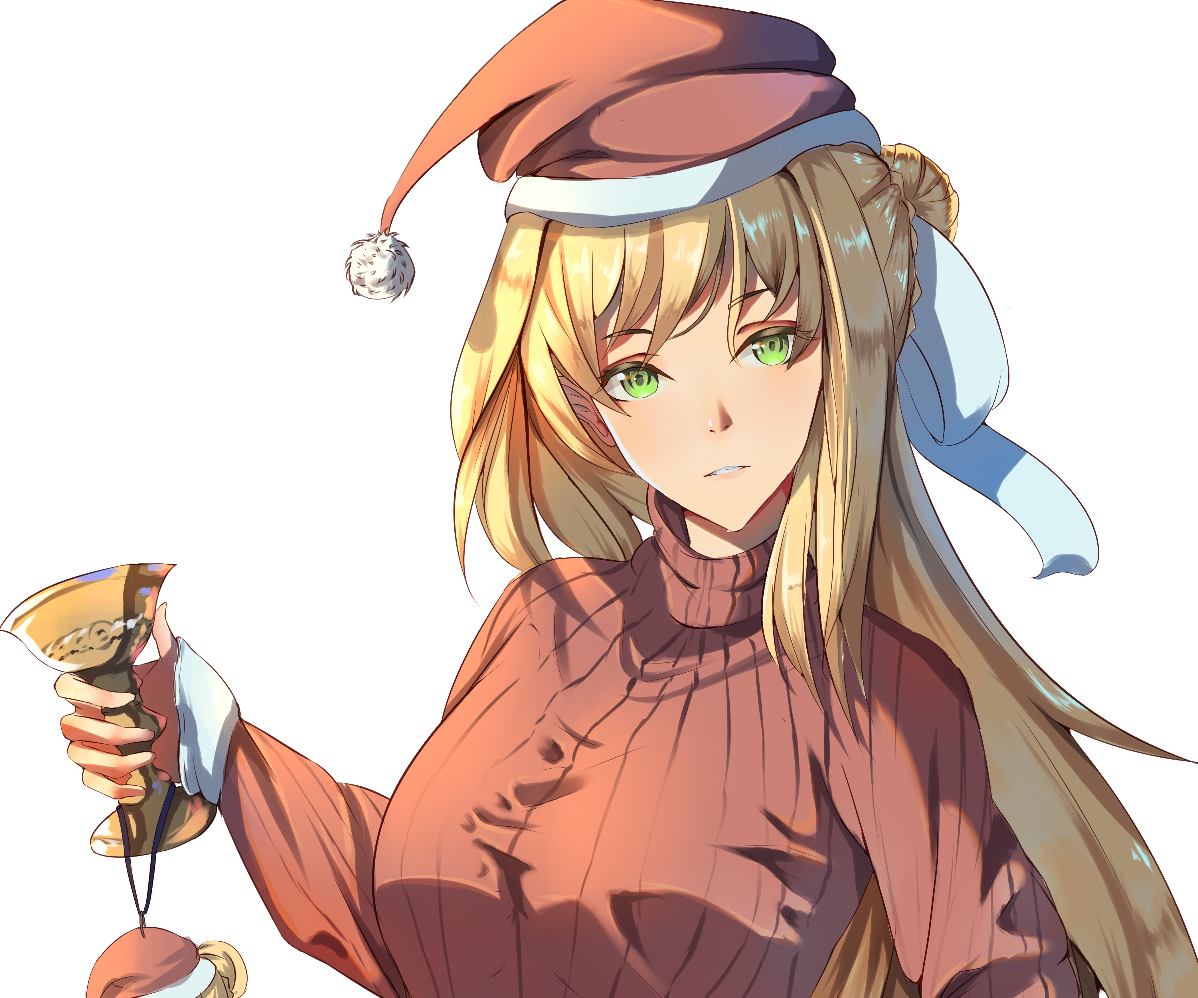 Saber from Fate/Grand Order wearing a Santa Hat HD Wallpaper