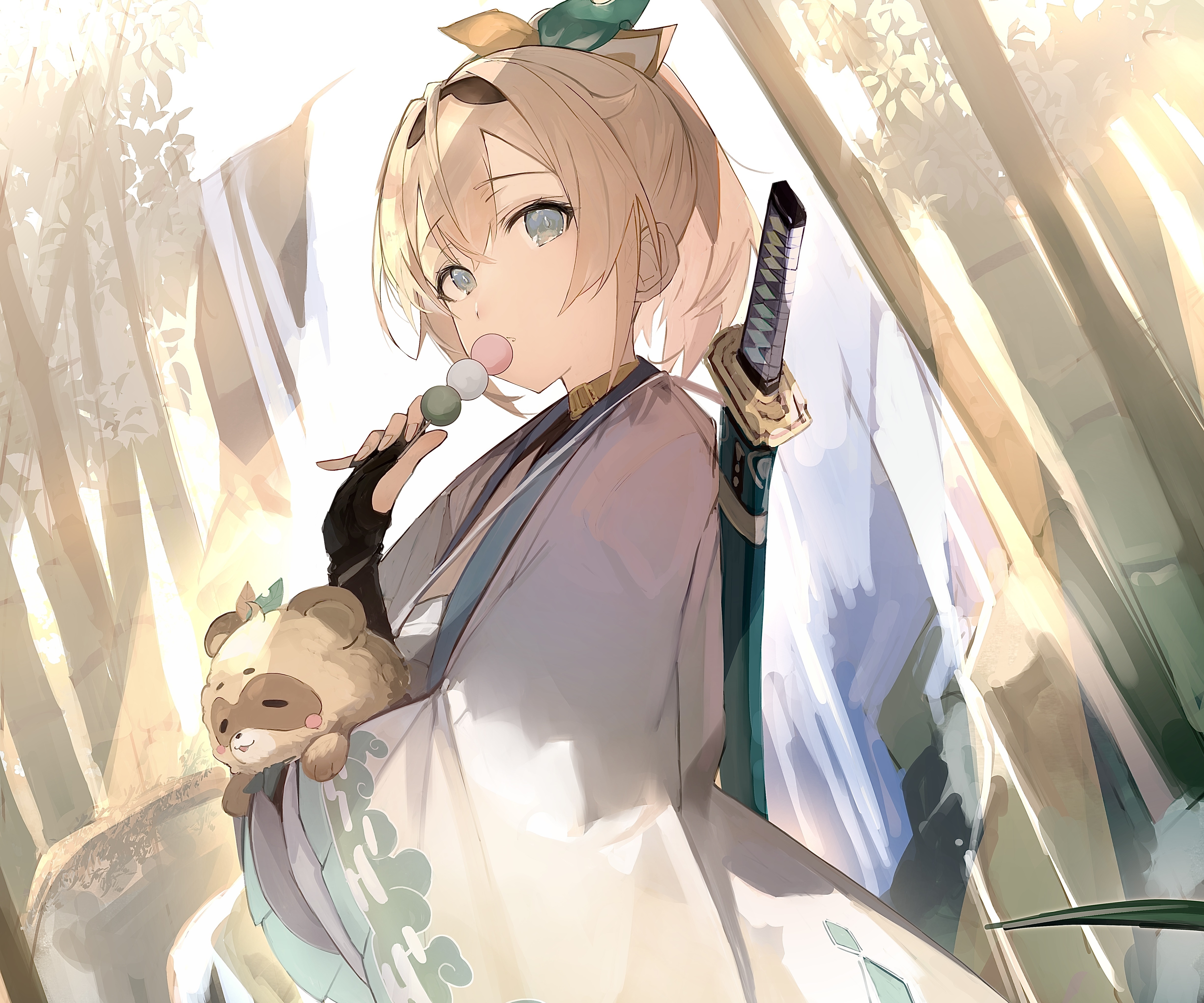 Kazama Iroha from Hololive eating dango HD Wallpaper