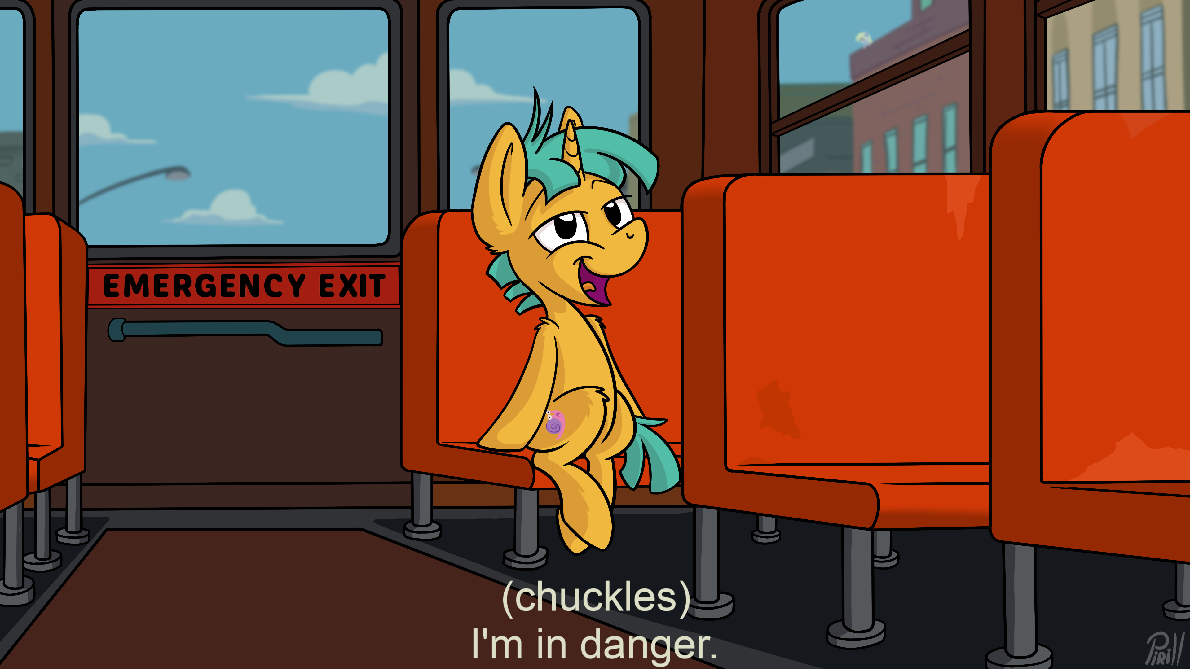 Snails from My Little Pony on a bus HD Wallpaper