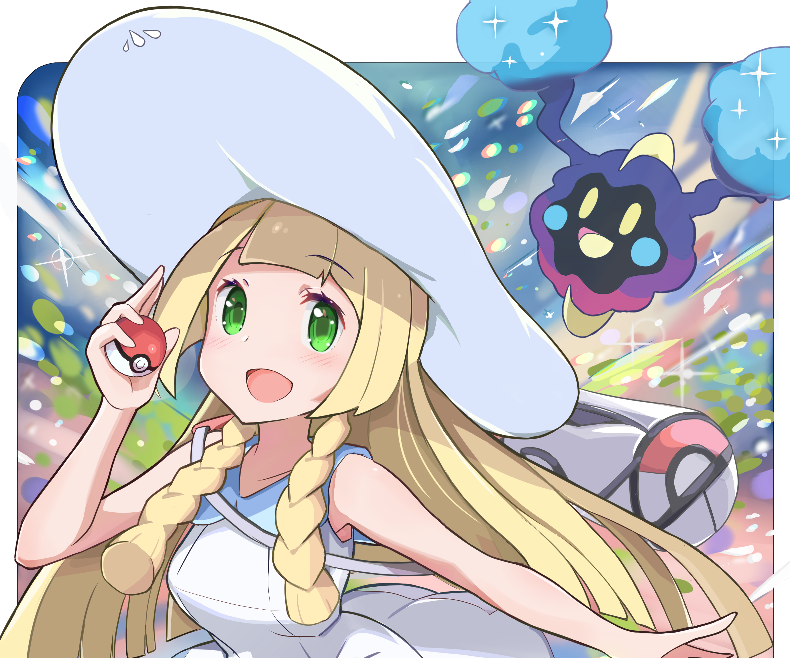 Lillie and Cosmog from Pokémon Sun and Moon HD Wallpaper