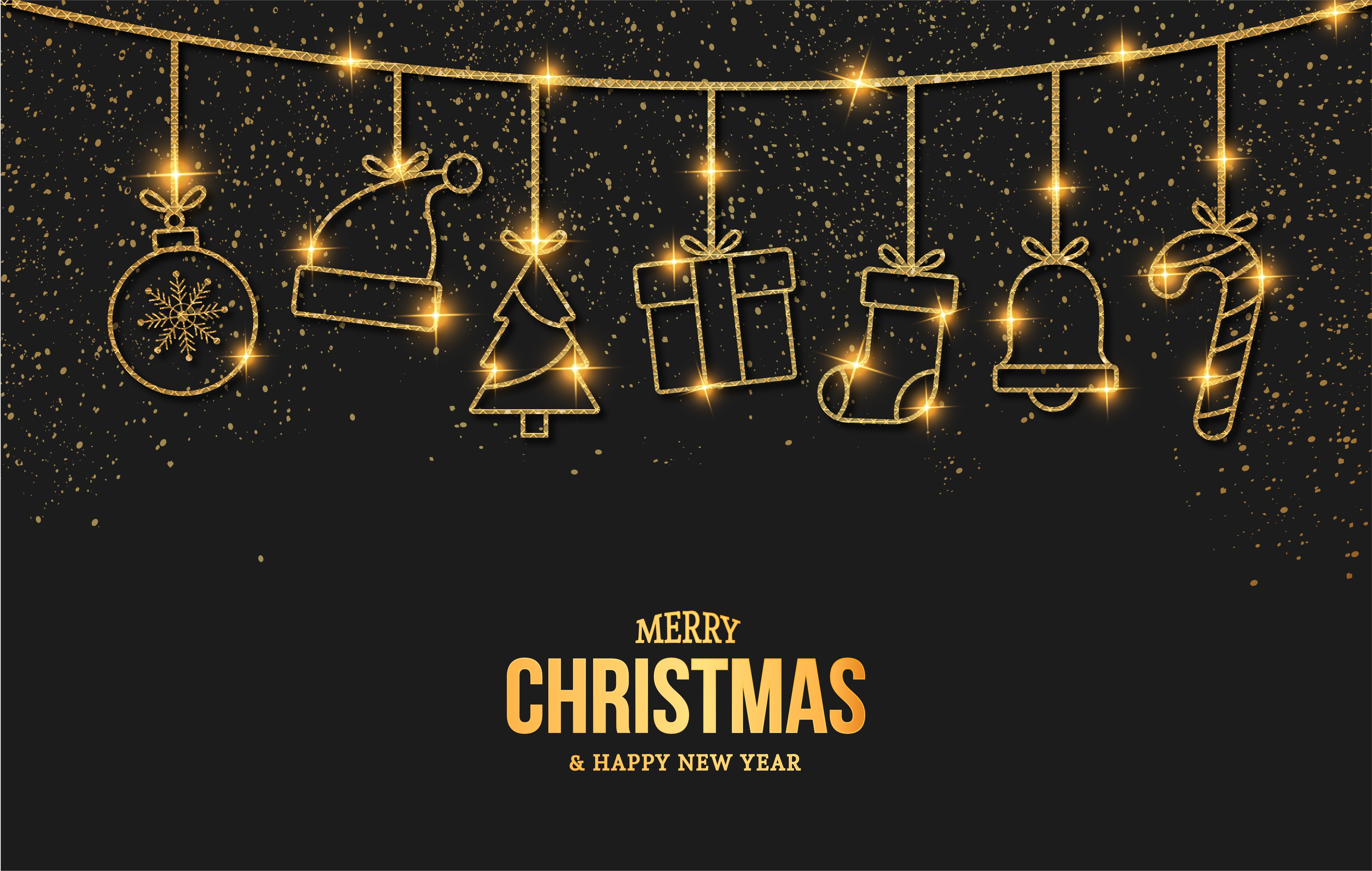 Merry Christmas and Happy New Year HD Wallpaper