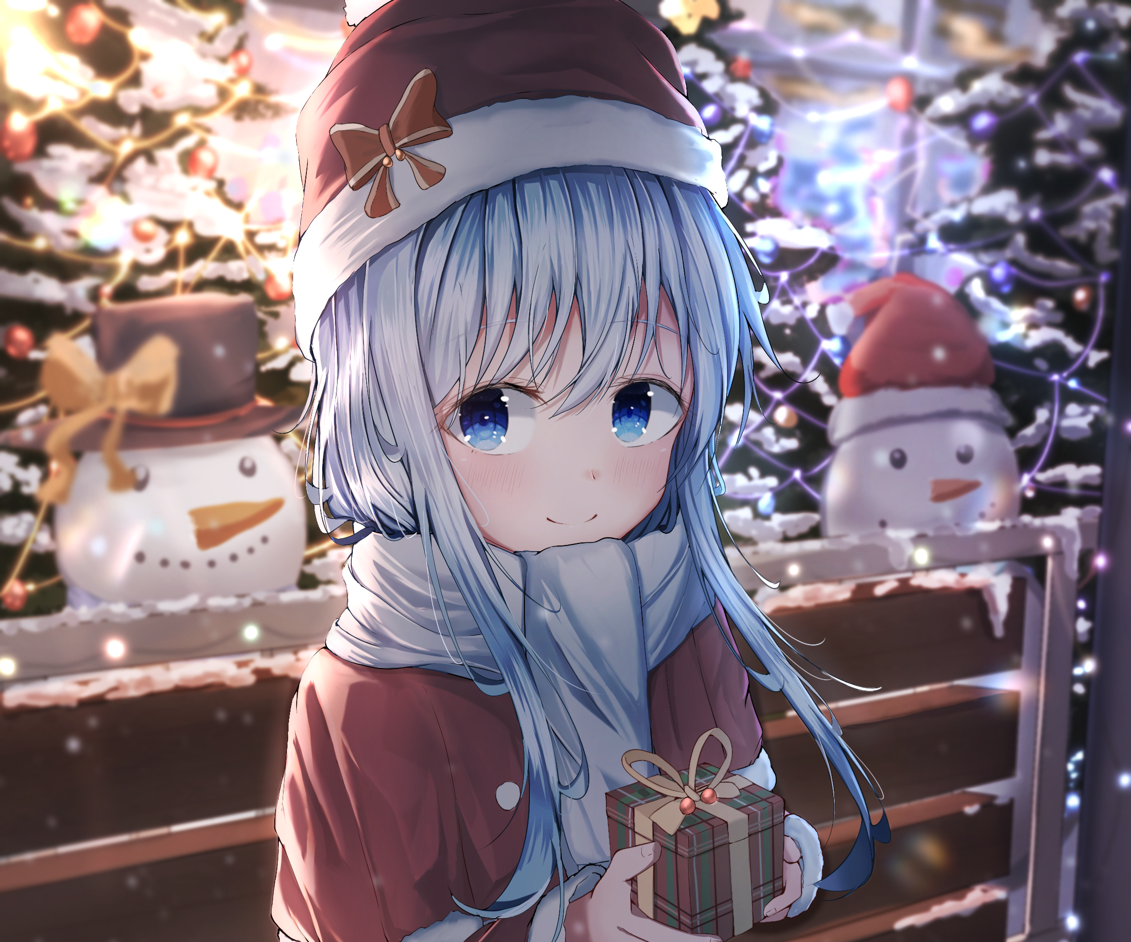 Hibiki from Kantai Collection holding a gift HD Wallpaper