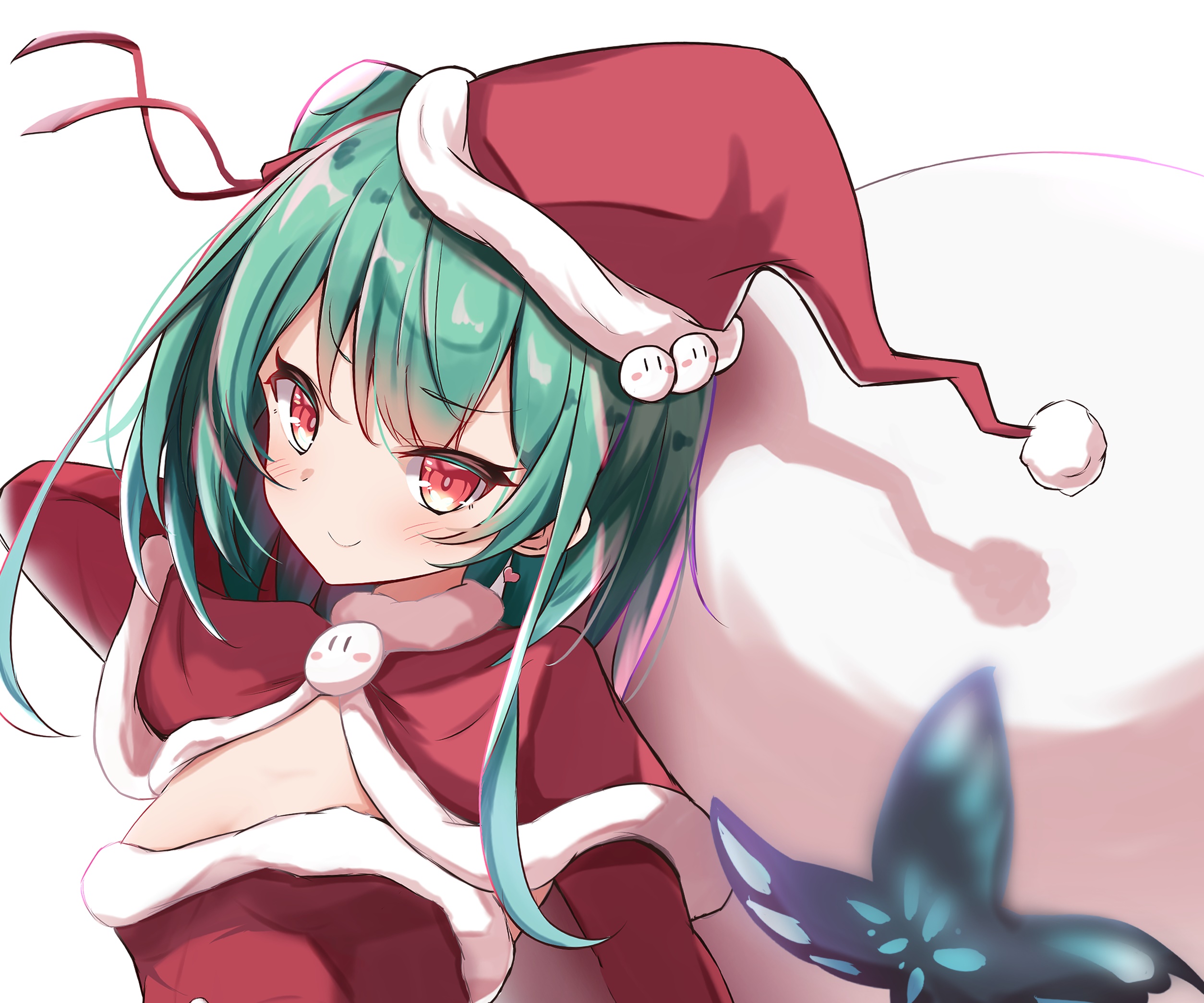Uruha Rushia from Hololive wearing Santa outfit HD Wallpaper